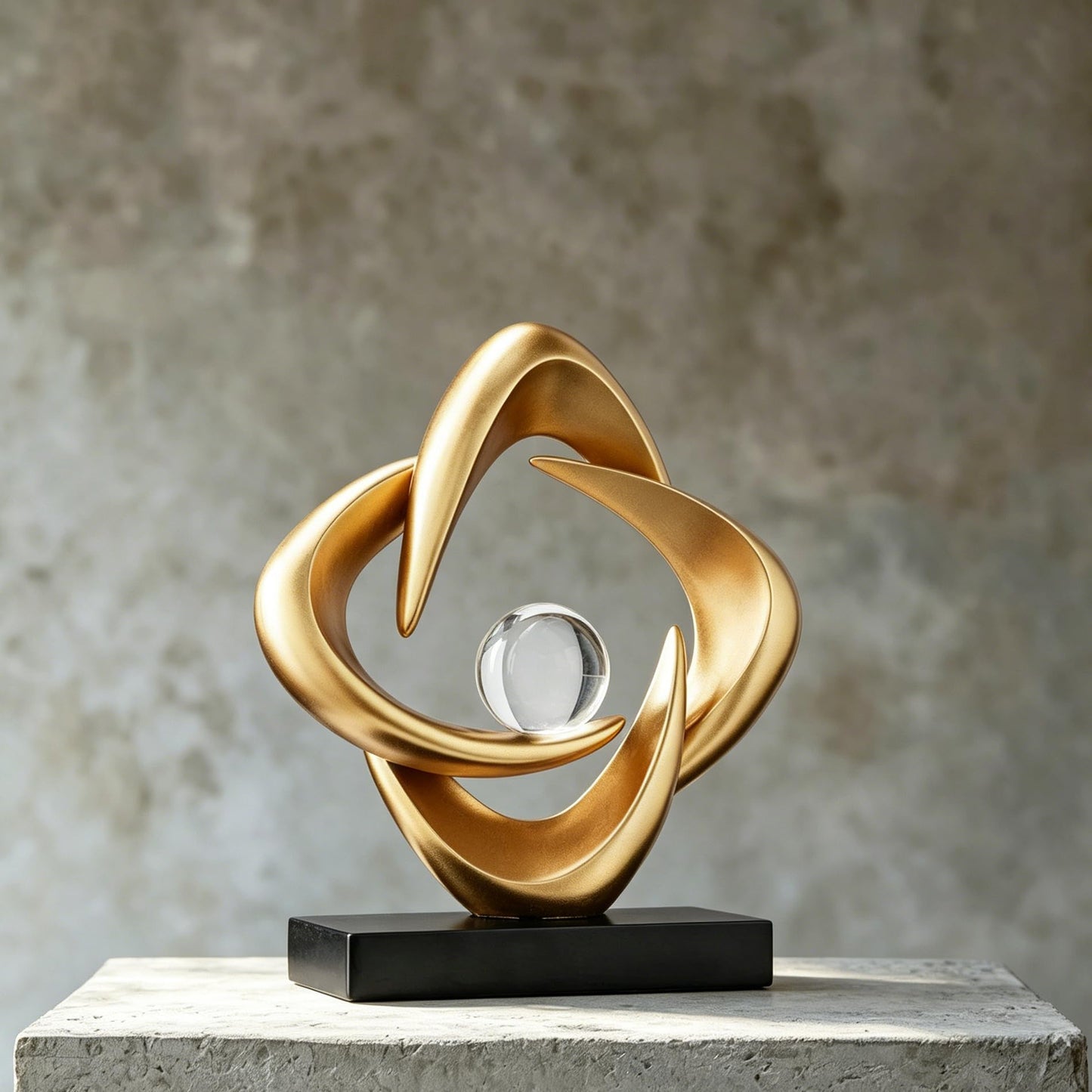 AWNR Gold Abstract Sculpture House Decor Aesthetic - Home Décor Accents for Nightstand, Shelves, Dining Room, Entryway Table, Office, Desk Accessories (Gold C)
