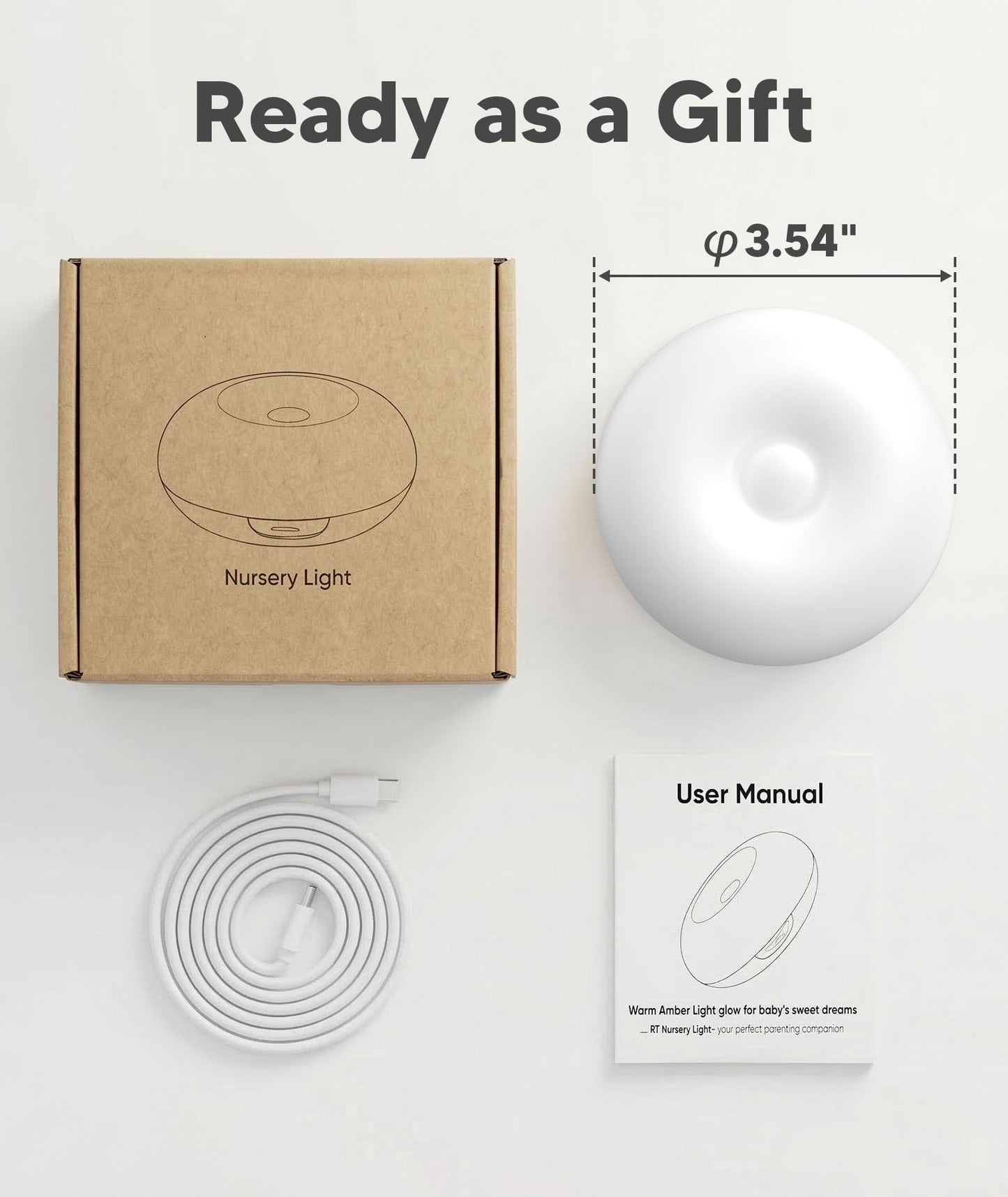 Baby Night Light for Nursery | Upgraded Flip Design with 1800K Amber Glow for Breastfeeding & Diaper Changes | Dimmable Silicone Egg Lamp, Brightness Memory, Child Lock, USB-C Rechargeable Nightlight