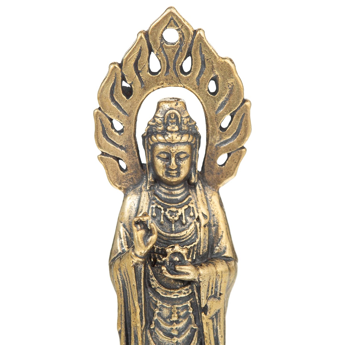 Pure Copper Guan Yin Statue - Handmade Quan Yin Statues for Meditation Altar, Goddess of Mercy and Compassion