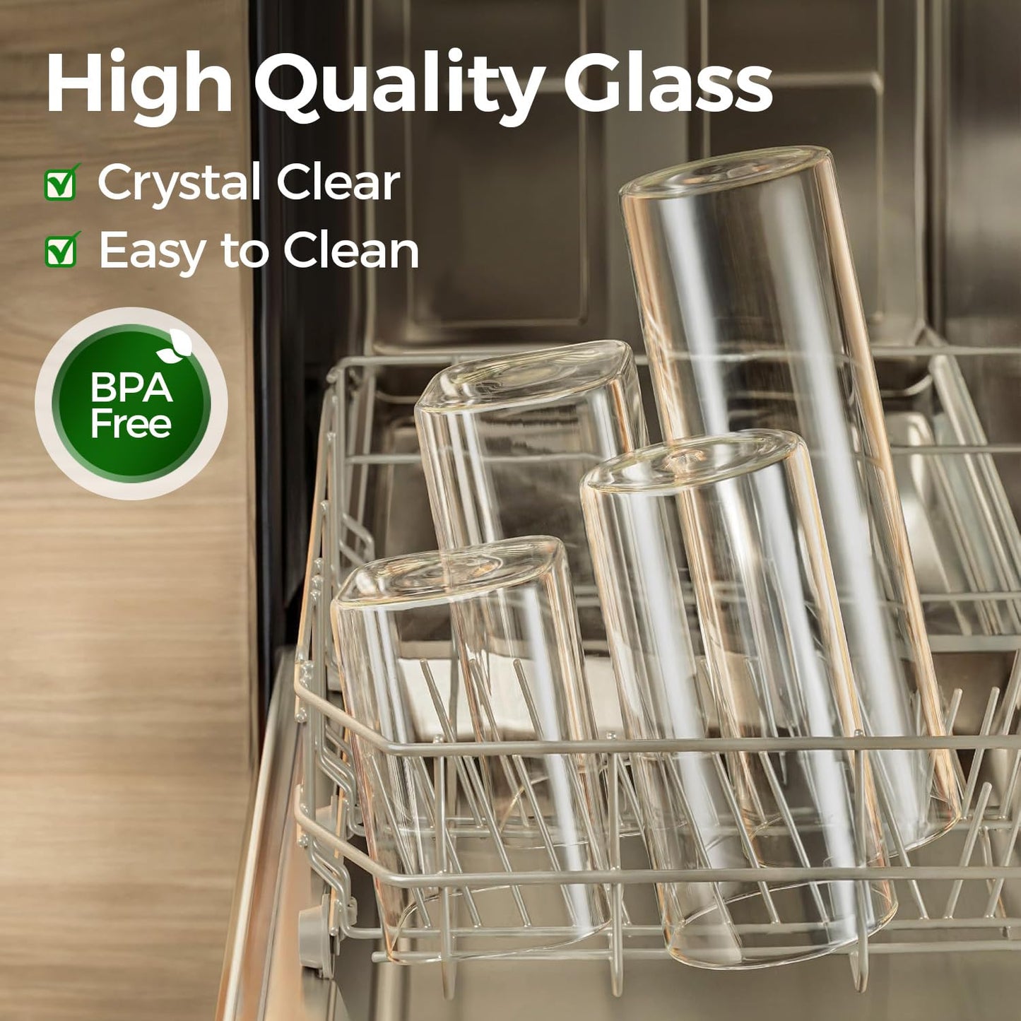 ComSaf 0.7 Qt Glass Food Storage Jars Set of 9, Clear Glass Storage Containers with Lids, Pantry Organization Jar, Spice, Blooming Tea, Oat, Coffee and Sugar Container, Small Canister Set for Kitchen