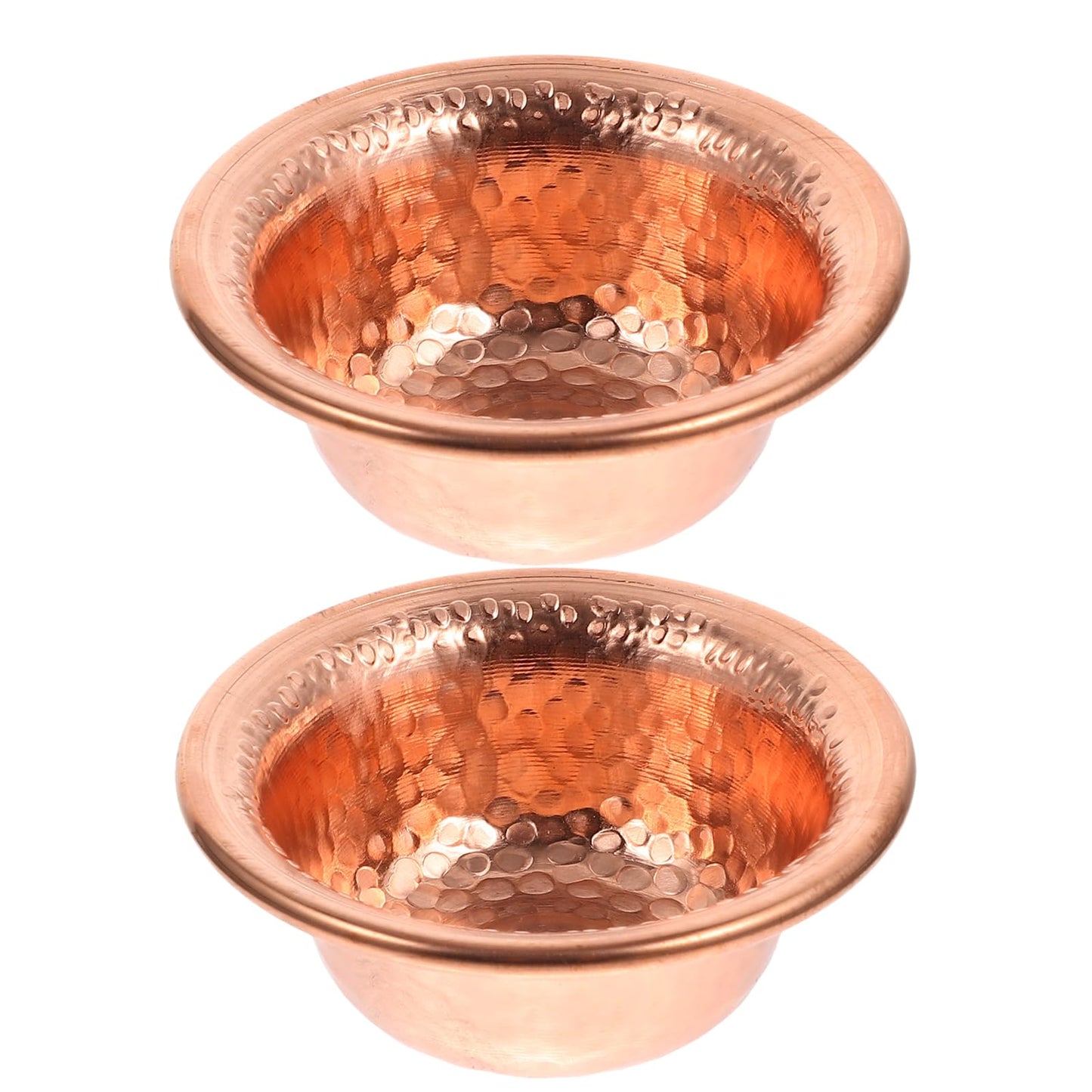 AOKWAWALIY 2pcs Buddhist Cup Copper Offering Bowl Home Decorative Bowl Holy Water Cup Hammered Meditation Dollhouse Decorations Holds Incense Offerings Healing Crystals Water