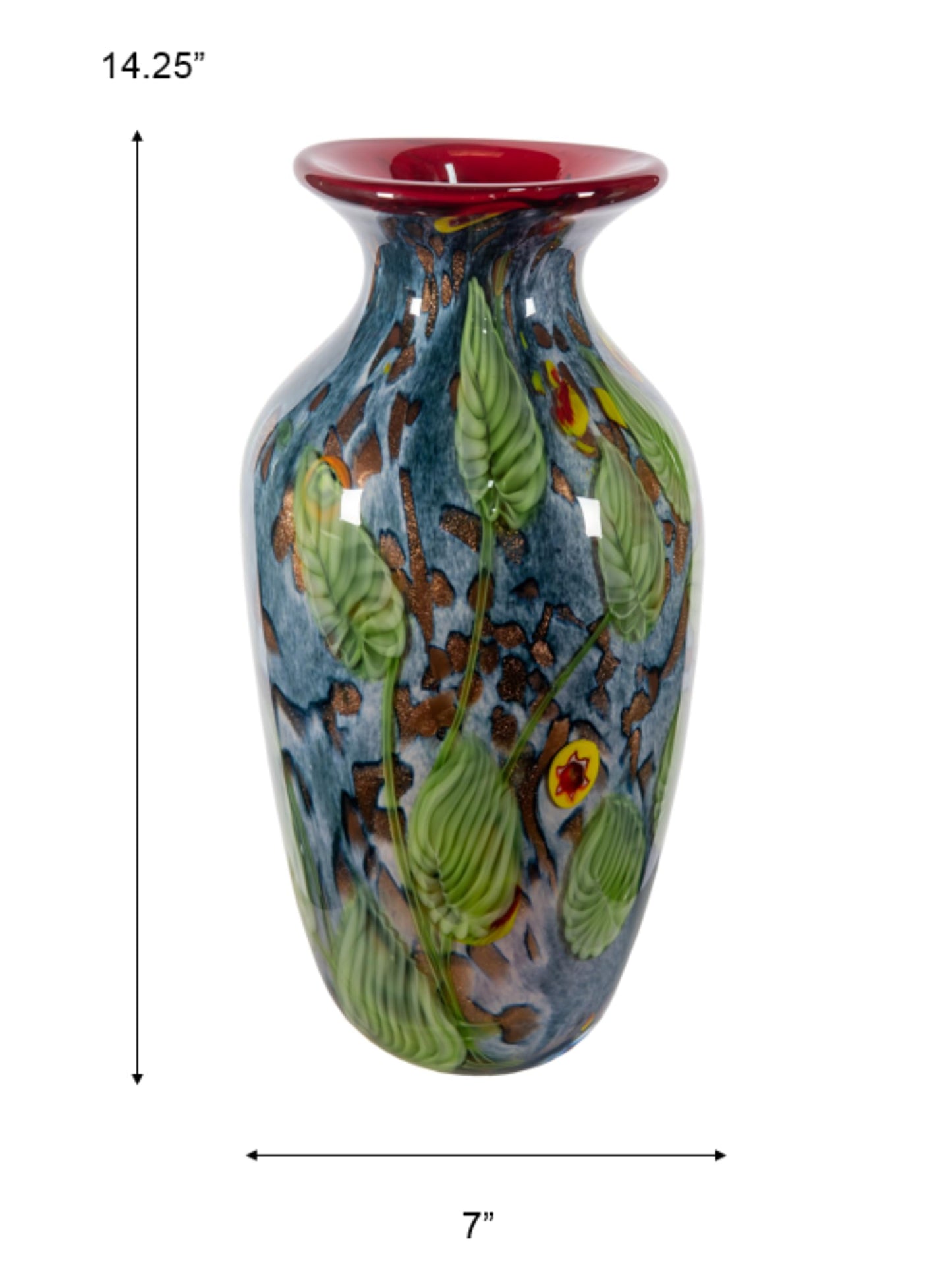 Dale Tiffany AV21009 Tesoro Hand Blown Art Glass Vase, Multicolor