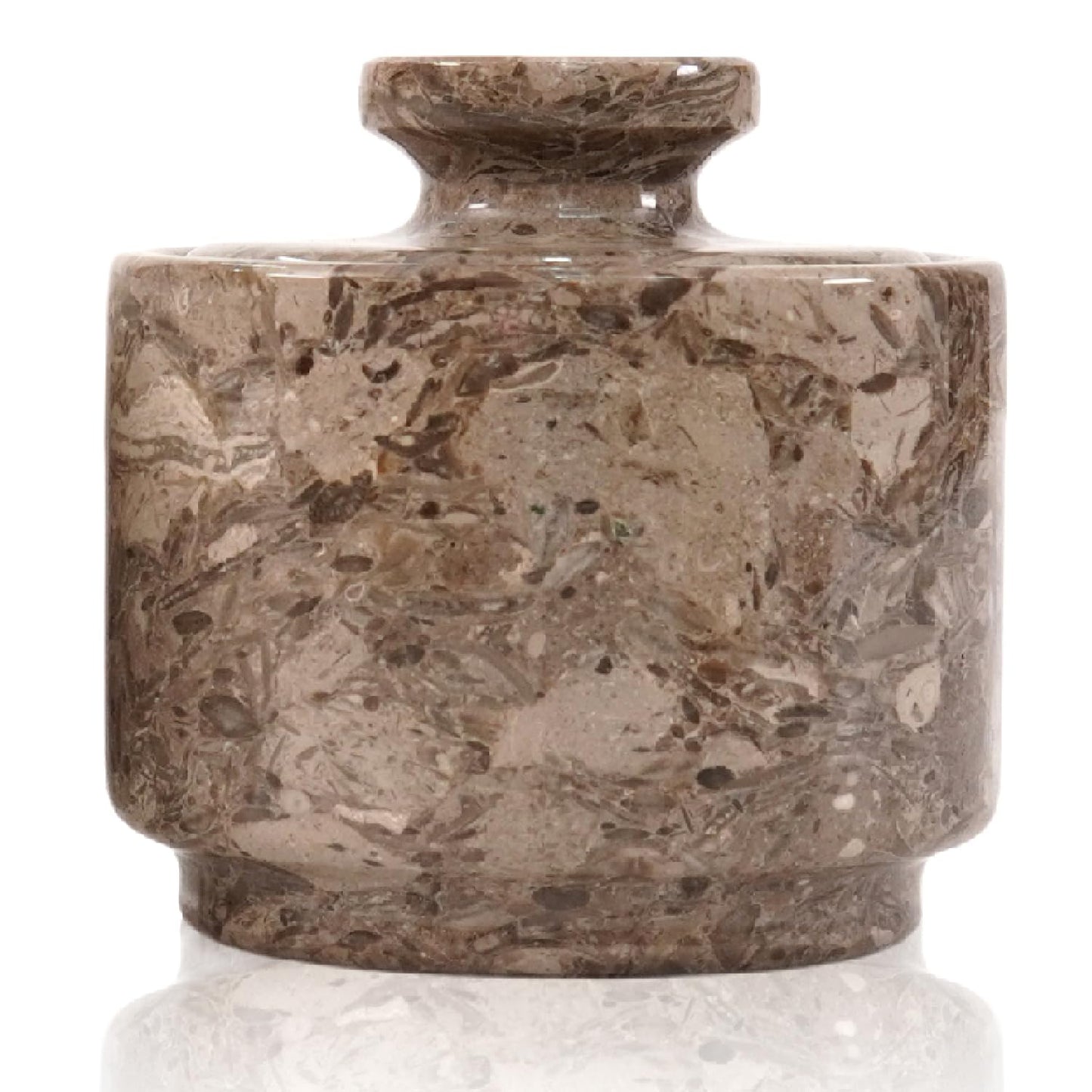 MARBLOUS KRAFTS Marble Salt Cellar with Lid 3" Oceanic Flaky Salt Bowl Kitchen Countertop Storage, Perfect for Small Spice Jar and Sugar Bowl
