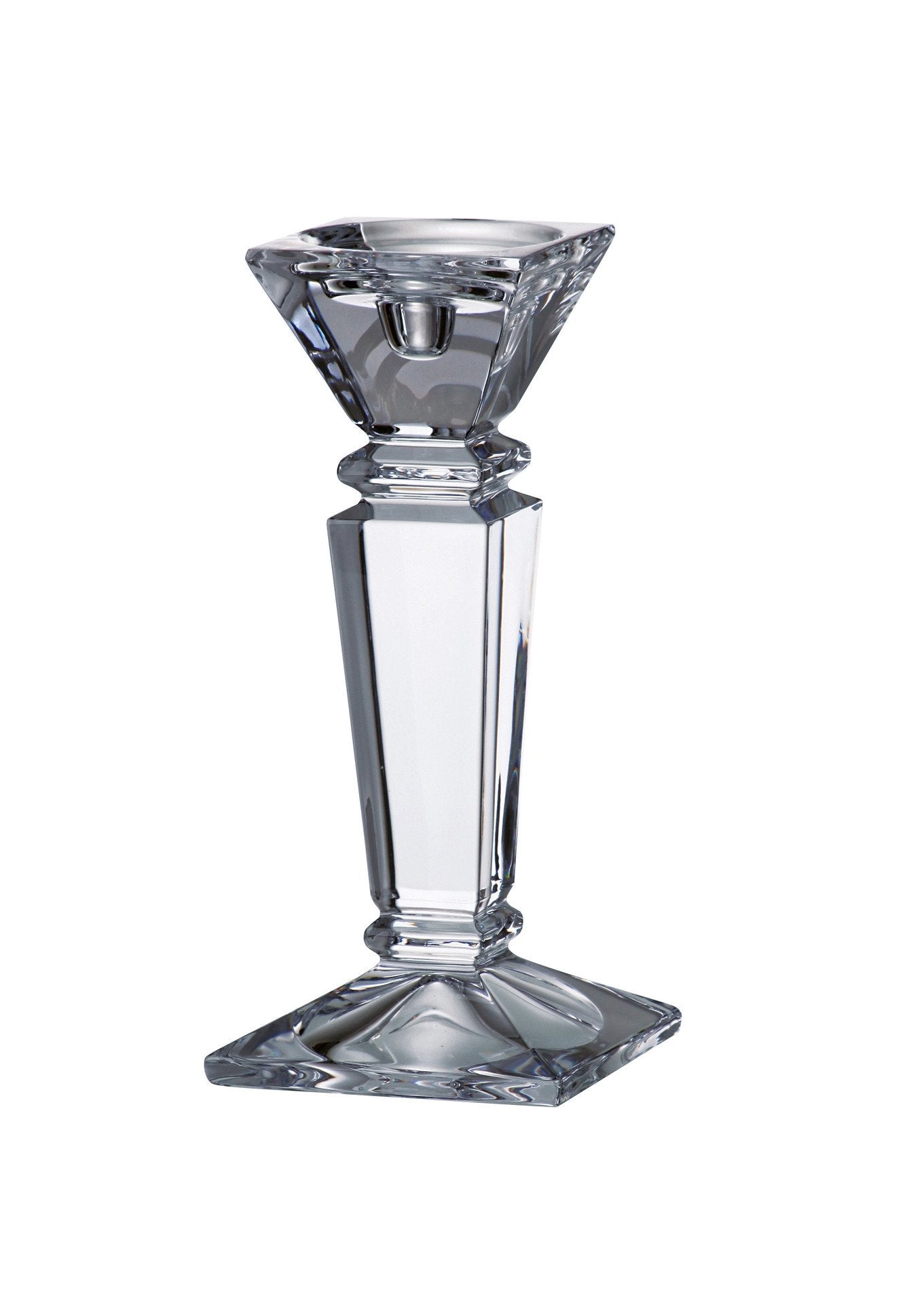 Barski - Beautiful Crystaline - Candlestick - Specially Designed to Hold a Taper or Votive or Pillar - 10" H - Made in Europe
