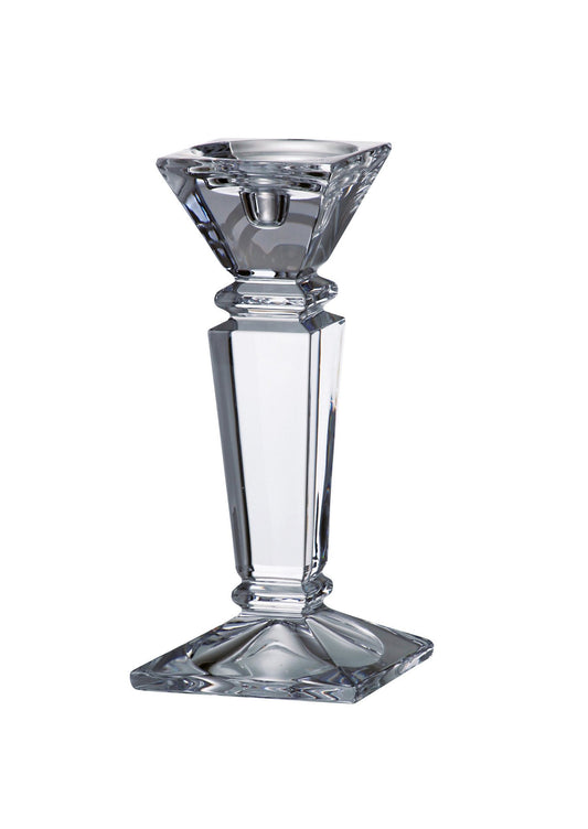 Barski - Beautiful Crystaline - Candlestick - Specially Designed to Hold a Taper or Votive or Pillar - 10" H - Made in Europe