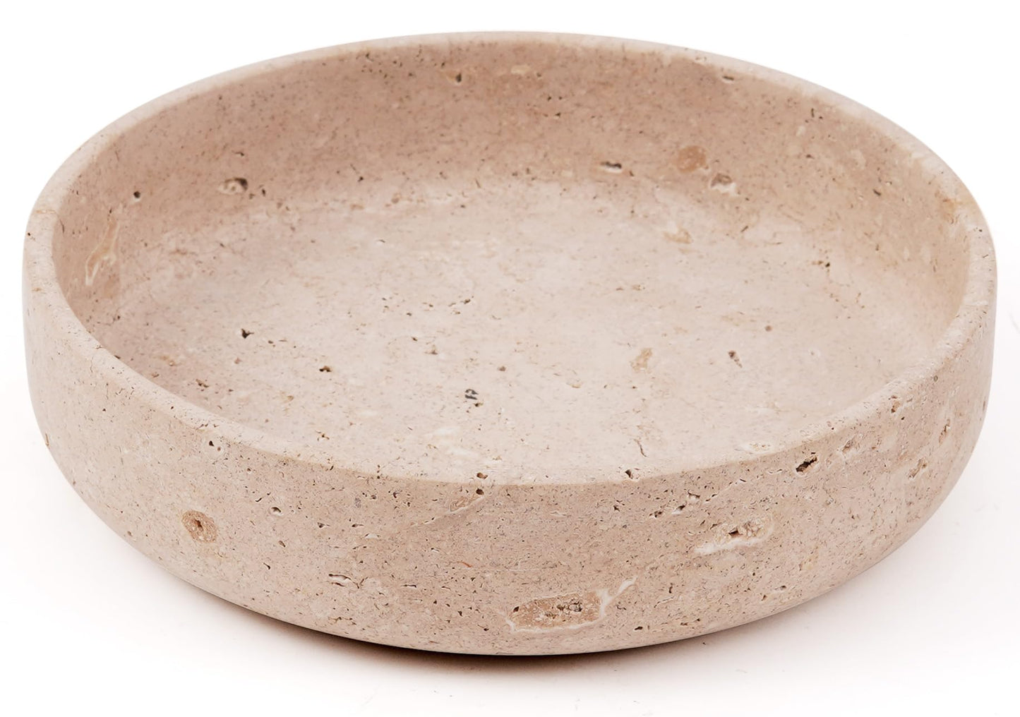 EARTHEN CRAFTS Marble Decorative Bowl 8" Inches Travertine Key Bowl for Entryway Natural Stone Fruit Bowl For Kitchen Counter, Serving Bowl For Coffee Table, Modern Home Centerpiece Decor