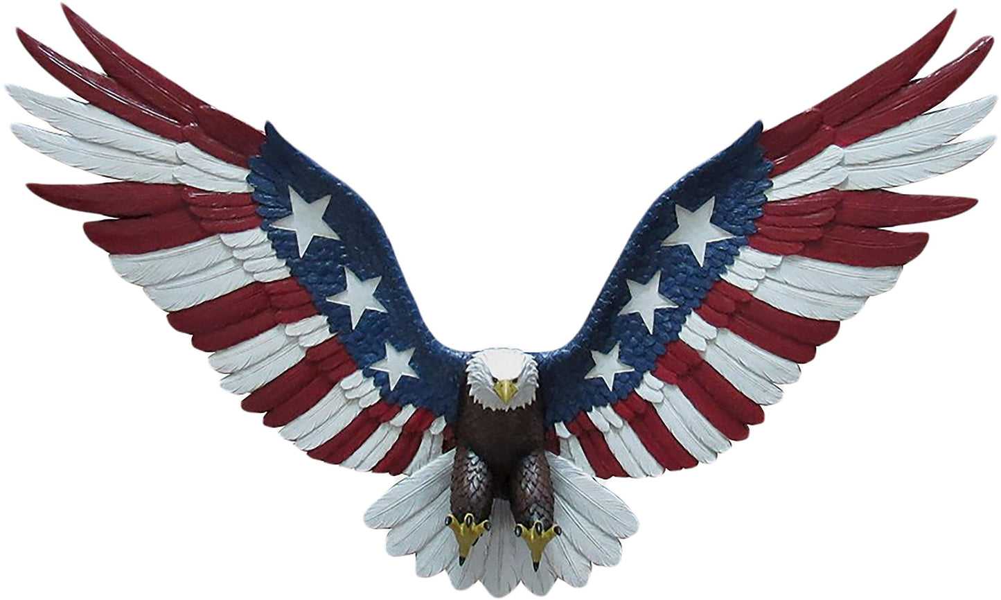 DWK Bald Eagle American Flag Patriotic Large Wall Sculpture | Americana Decorations Eagle Statue - 21"