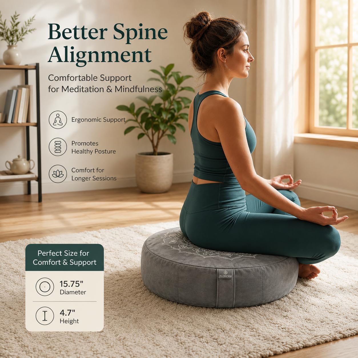 GAGAGIGO Meditation Cushion Set with Buckwheat Zafu, Breathing Light, Singing Bowl, Eye Pillow & Affirmation Cards – Meditation Kit for Beginners, Mindfulness Gift Set for Stress Relief & Yoga