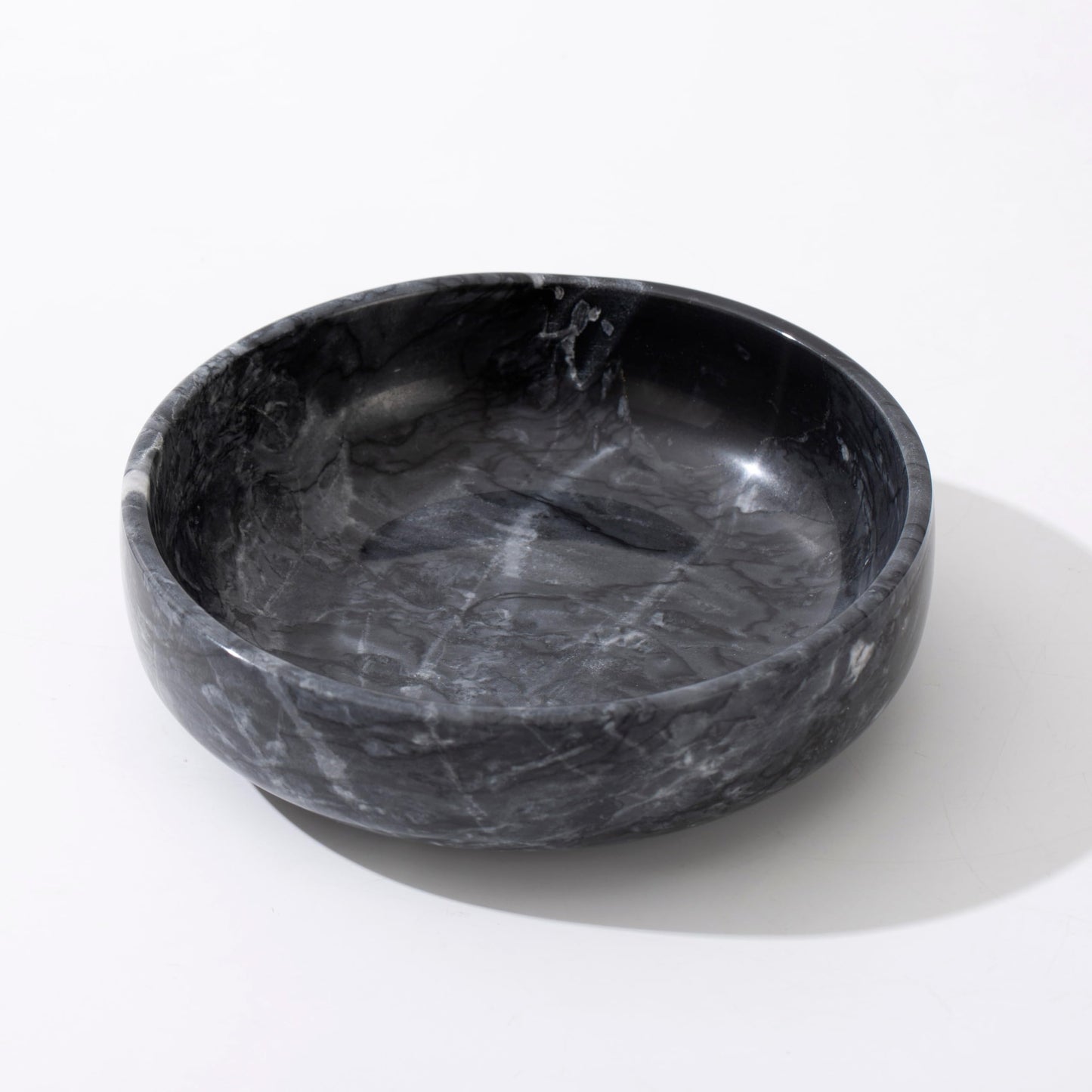 CM CHIC MONDAY 6.7" Large Decorative Bowl, Natural Marble Decorative Bowls for Home Decor, Key Bowl, Candy Bowl, Smudge Bowl, Coffee Tables Centerpiece (Natural Black)