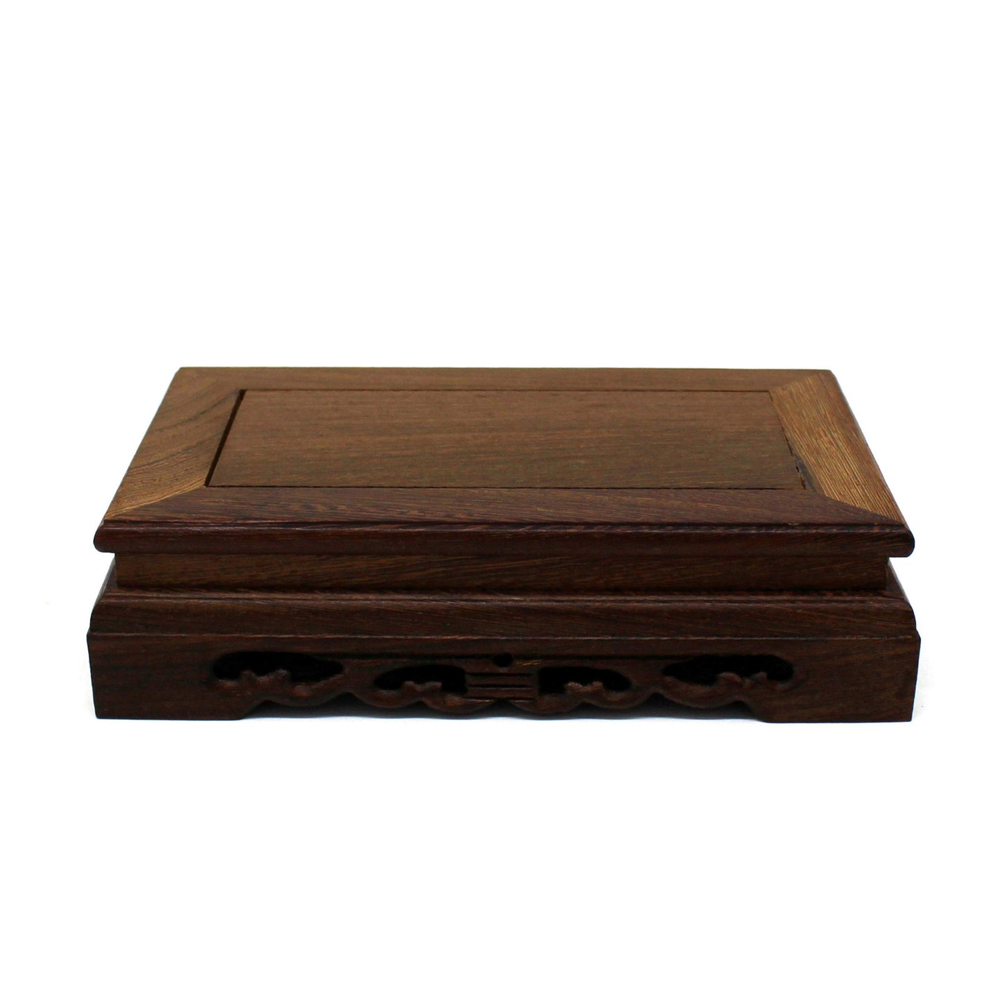 CVHOMEDECO. Primitives Rustic Rosewood Rectangle Display Stand Vase Pot Base Fishbowl Pedestal Stand. (8-1/2 Inch)