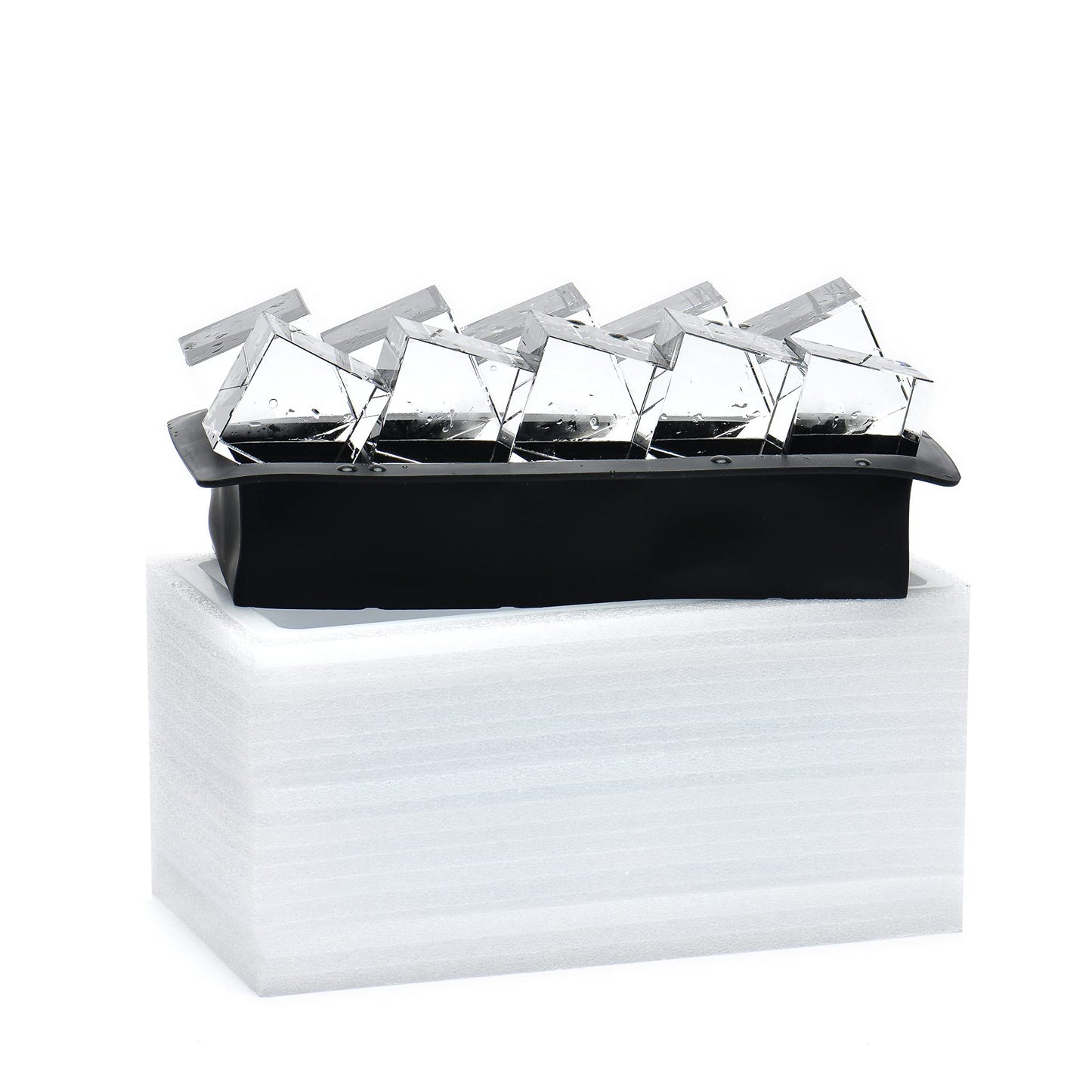 Clear Ice Cube Maker Tray - 2 Inch Clear Ice Cube Silicone Mold,10 Large Crystal Ice Cubes for Whiskey and Cocktail