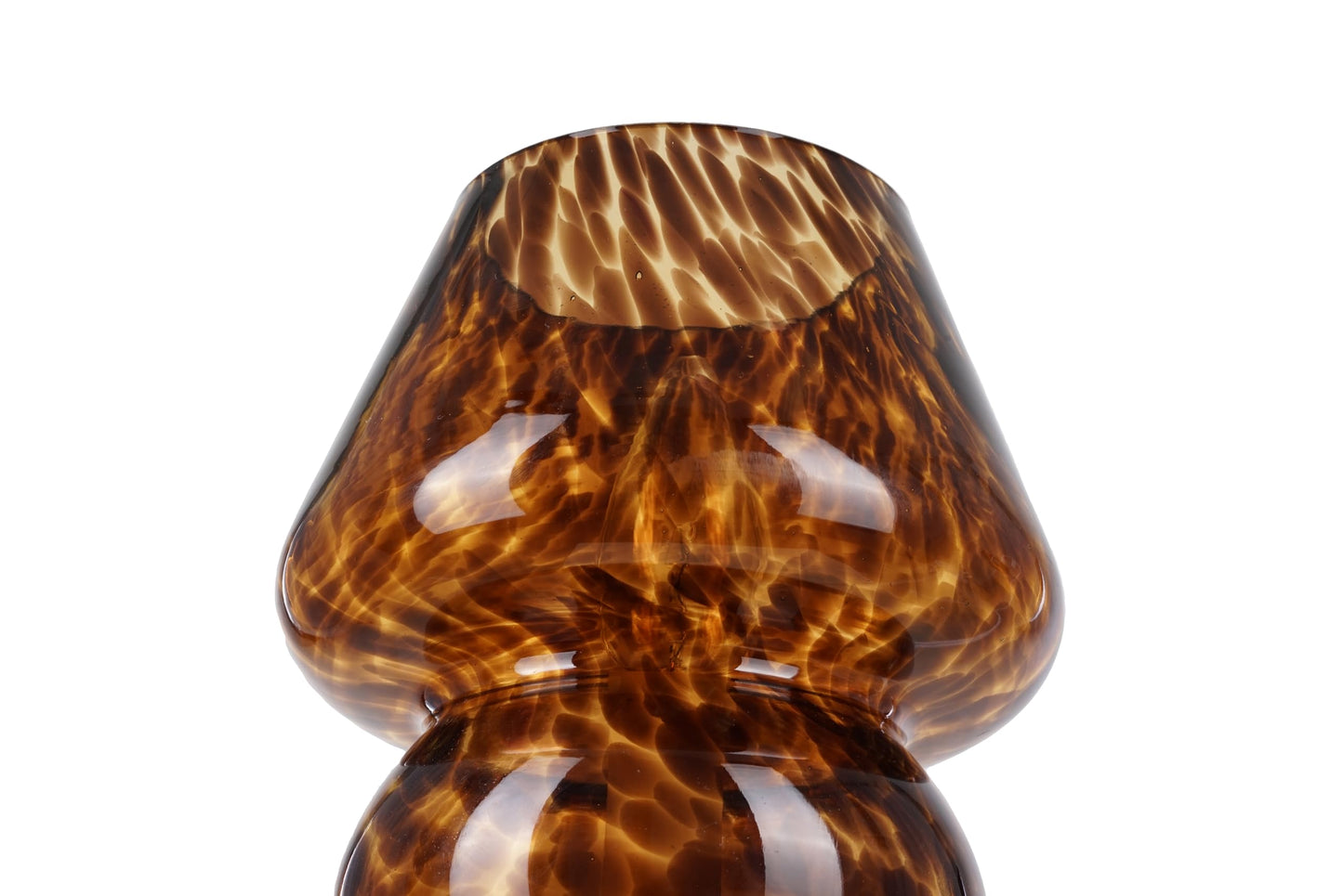 Catalina Lighting 8" Glass Mushroom Lamp, Brown Tortoise, Glossy Finish