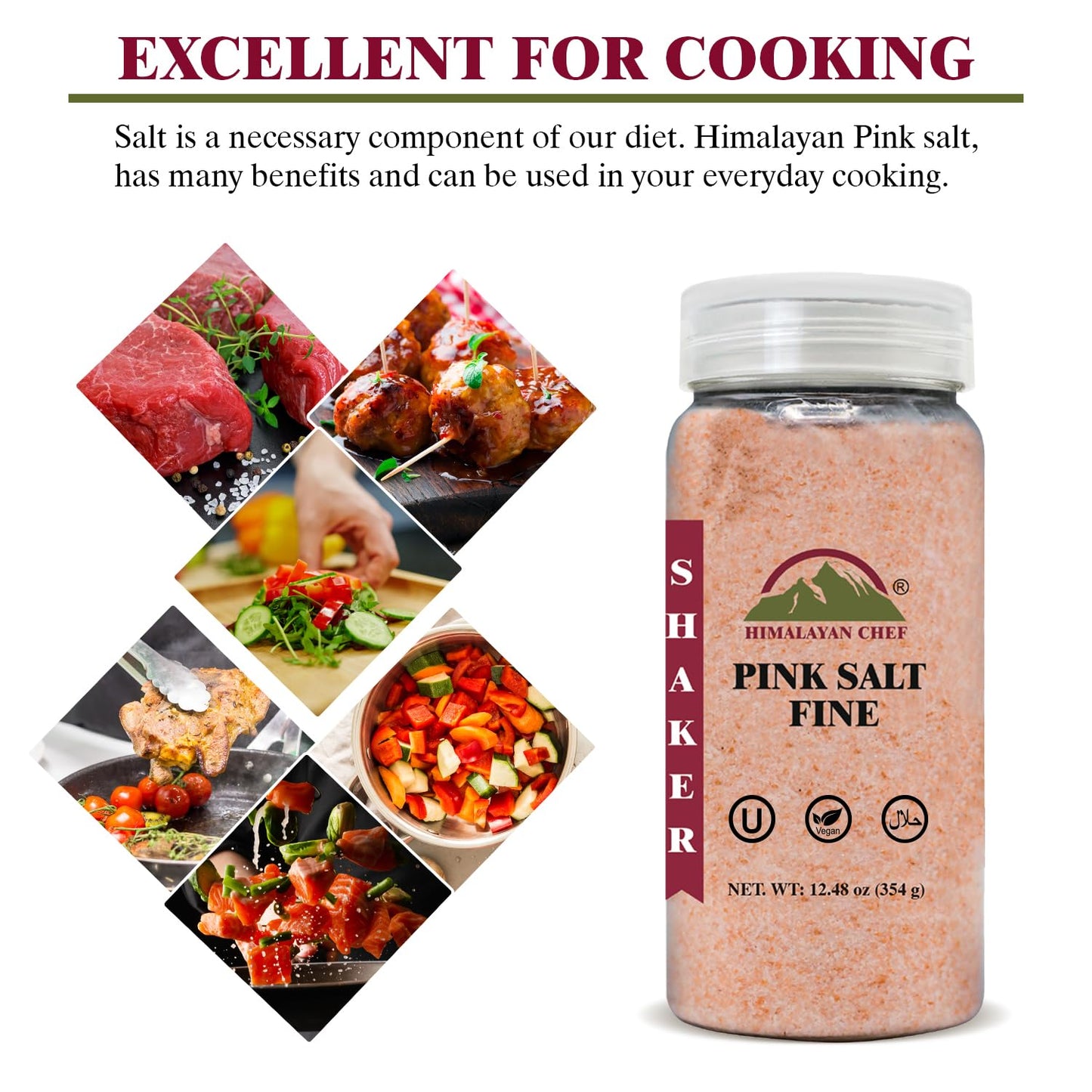 Himalayan Chef Pink Salt Shaker-12.50 oz