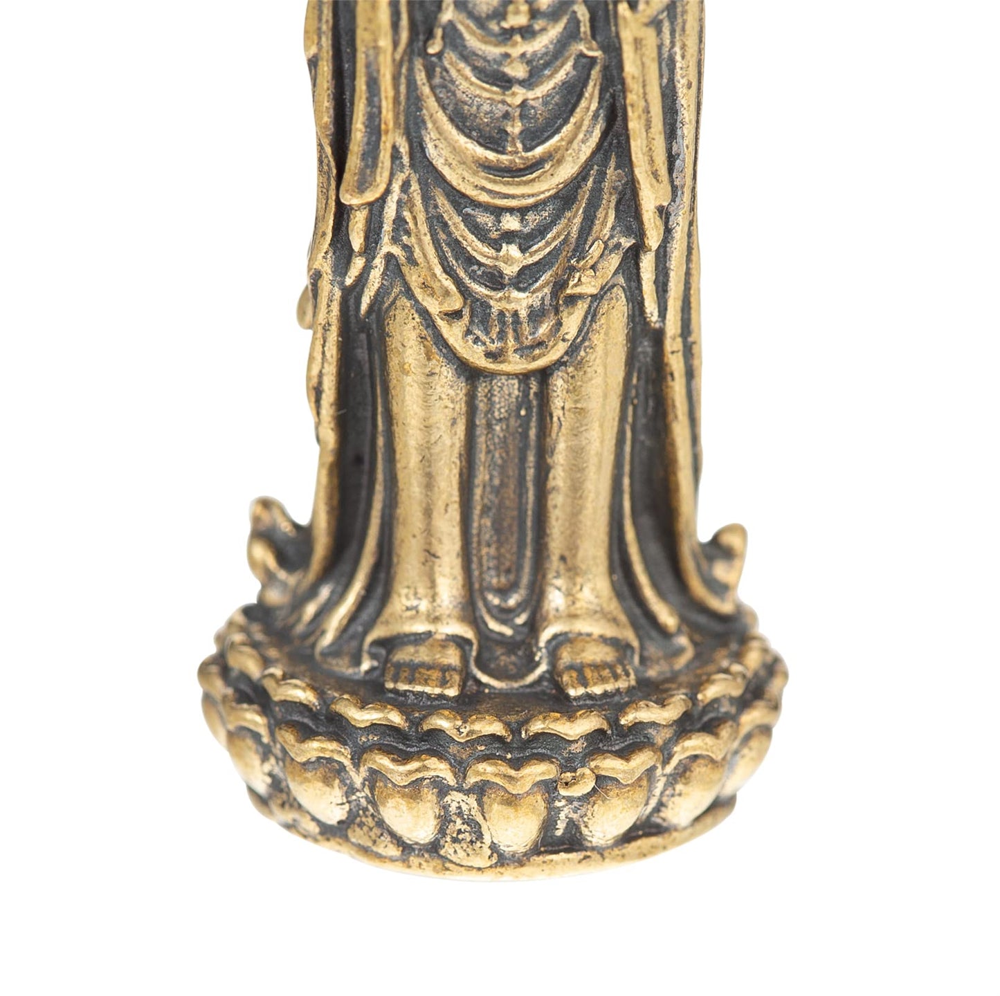 Pure Copper Guan Yin Statue - Handmade Quan Yin Statues for Meditation Altar, Goddess of Mercy and Compassion