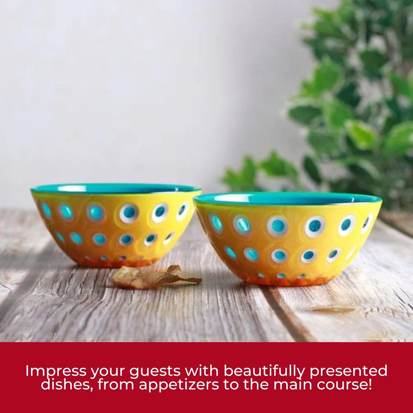 Guzzini - Le Murrine, Bowl M - 279420225, Yellow/White/Aquamarine