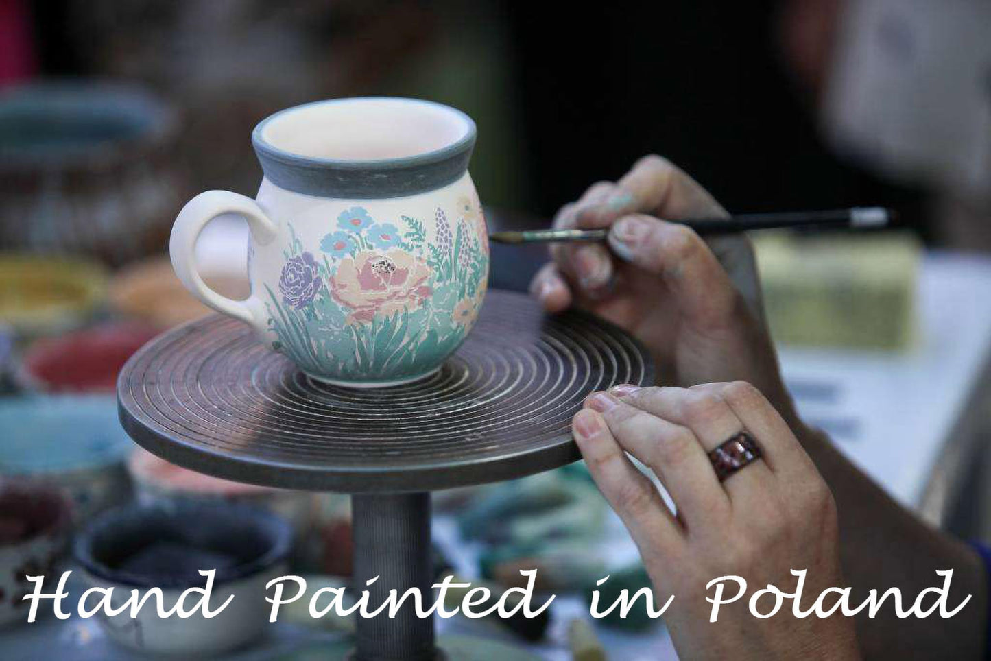 Polmedia Polish Pottery Star Shaped Bowl 7-inch - Peacock Leaves Pattern Handmade in Boleslawiec Poland by Ceramika Artystyczna + Certificate of Authenticity