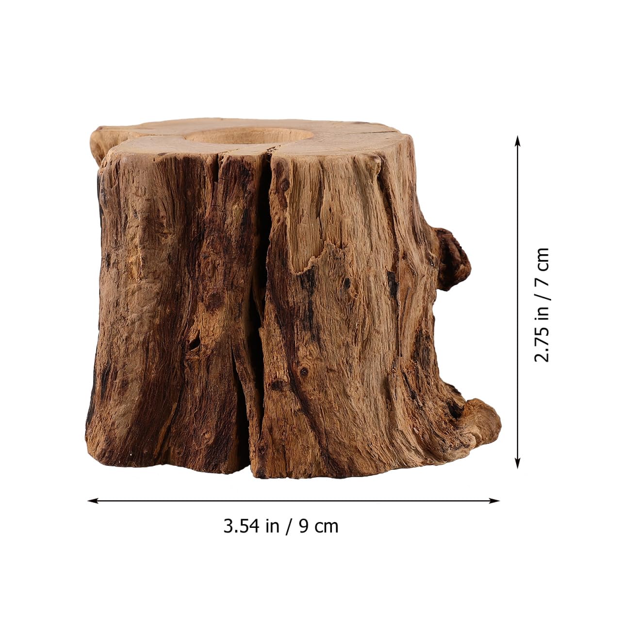 ARTIBETTER Tree Stump Led Light Ornament with Wooden Crystal Ball Stand Usb Night Light 3.54 Inch Lighted Crystal Sphere Base for Home Office Desk Decoration