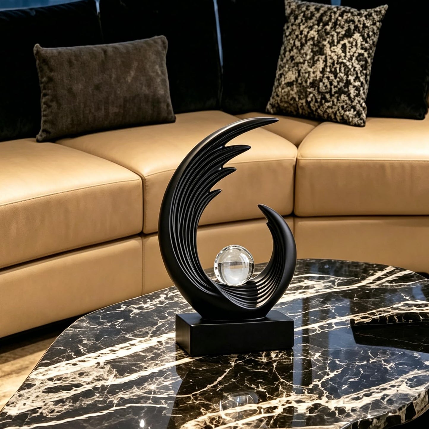 AWNR Abstract Art Sculptures Home Decor,Statue Decoration for Living Room,Dining Table,Coffee Table,Shelves,TV Stand (Black)