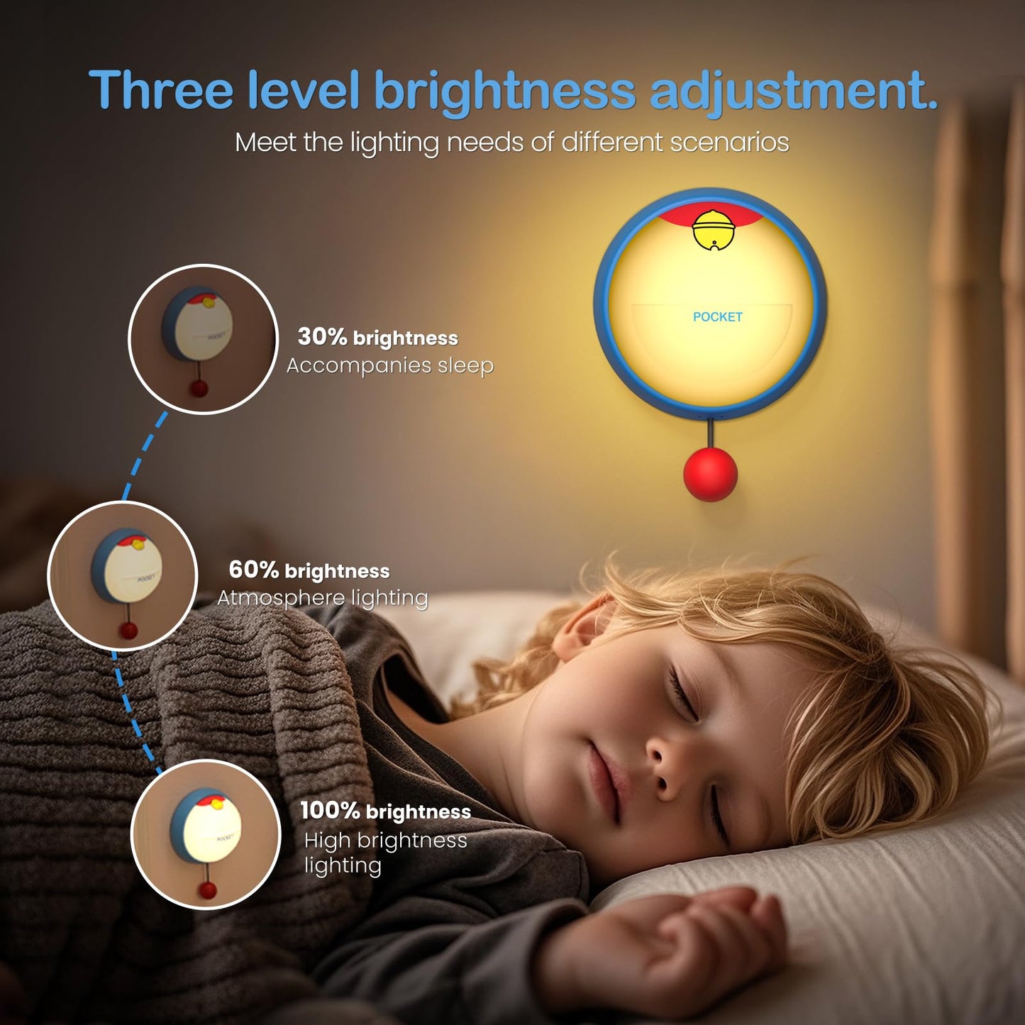joyful xinghai Night Light for Kids, 3-Level Dimmable Silicone Lamp, Rechargeable Touch LED Light for Toddlers, Baby, Breastfeeding, Bedside and Nursery Decor, Gifts for Kids Girls