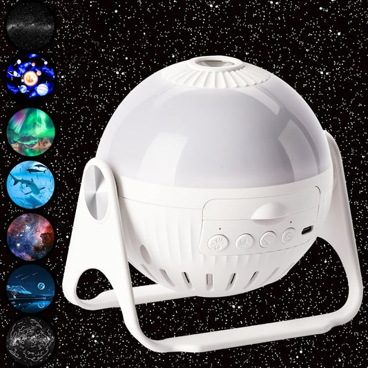 Star Projector, 7 in 1 Galaxy Projector, Night Light for Kids Bedroom, Ceiling, Planetarium Projector, Kids Night Light with Timer 360° Rotating Lamp, Christmas, Nursery, Room Decor (White)