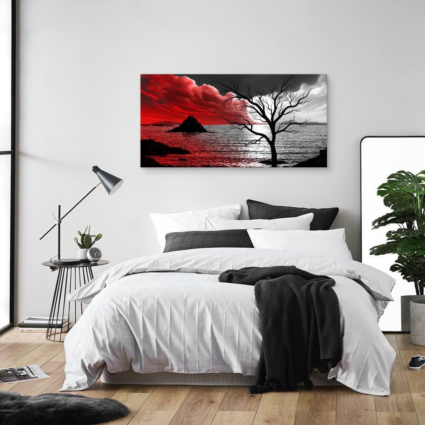 Baisuwallart B0350 The Cloud Tree 1 Panels Modern Giclee Canvas Prints Artwork Abstract Seascape Paintings Reproduction Sea Beach Pictures Printed on Canvas Wall Art for Home Decorations Wall Decor