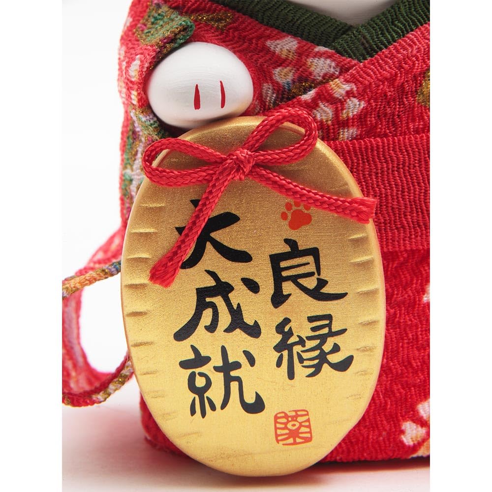 Maneki Neko Lucky Cat in Kimono with Gold Coin 4 in Ceramics 7419-Z-US