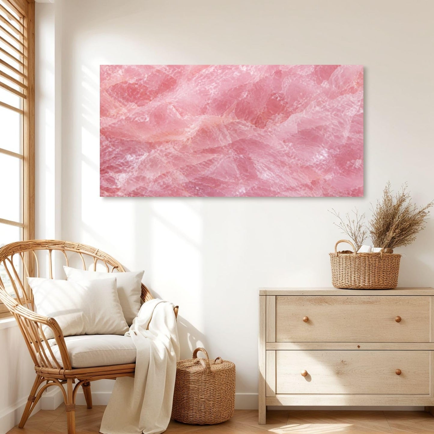 Canvas Wall Art Prints Himalayan pink salt rock from whole solid crystal block Large Framed Artwork Wall Paintings Pictures Posters 20"x40" Home Decor for Living Room Office Bedroom