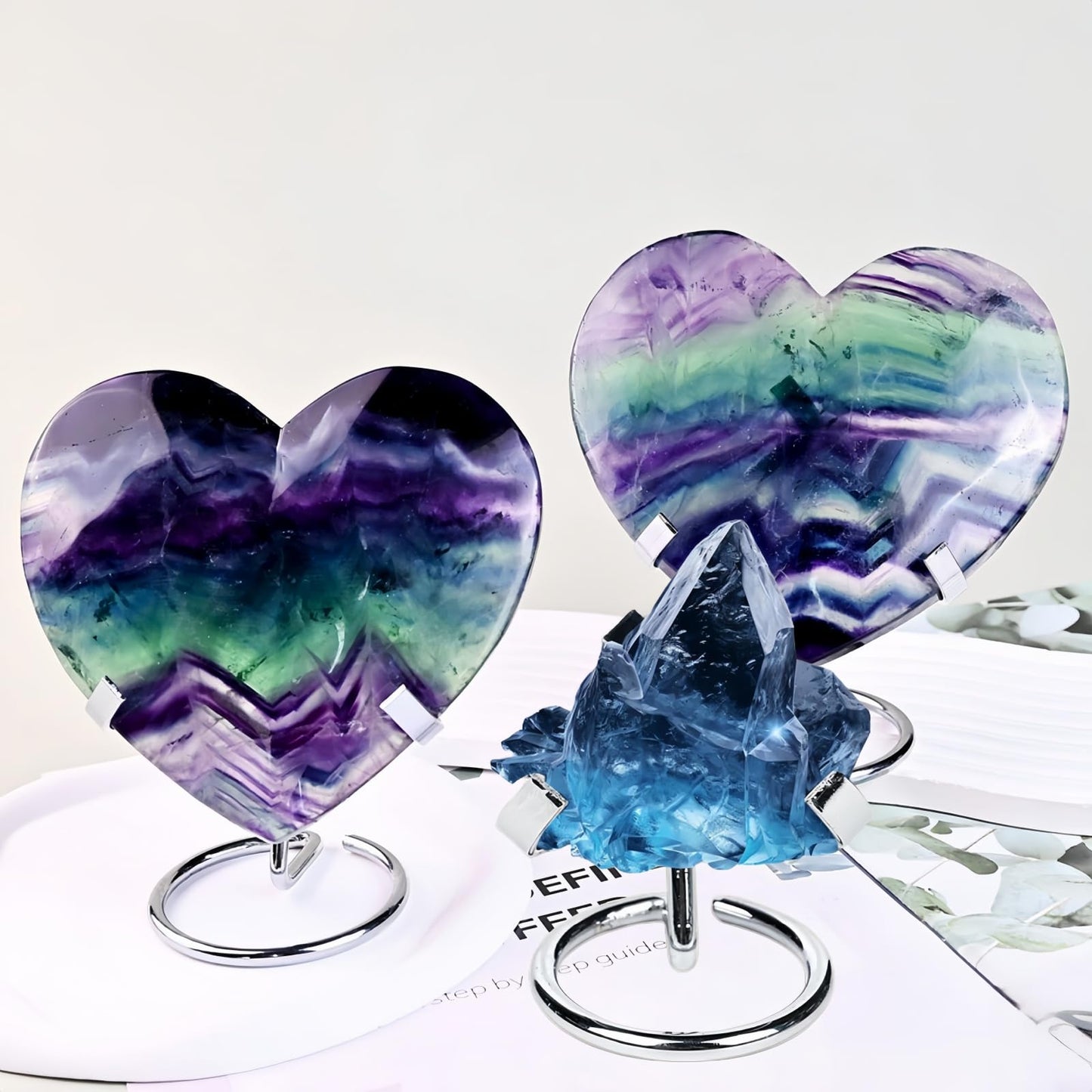 4 PCS Metal Crystal Display Stand, Crystal Mineral Specimen Display Gemstones Fossils Agate Stand