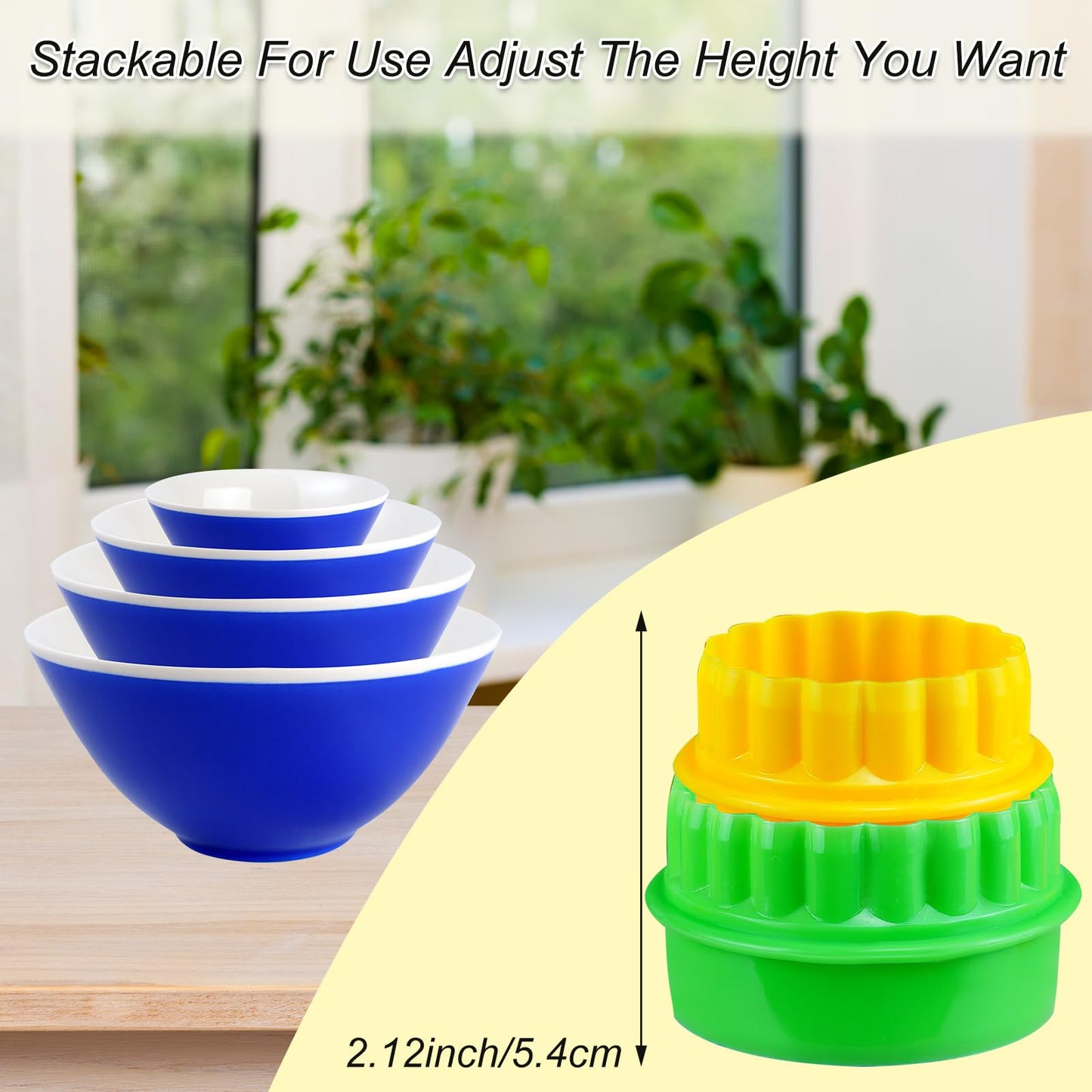 KFAREJGOAE 12 Pieces Display Stands for Pyrex Round Bowls Risers for Pyrex Bowls Stacker Stacking Rings for Cabinet Colorful