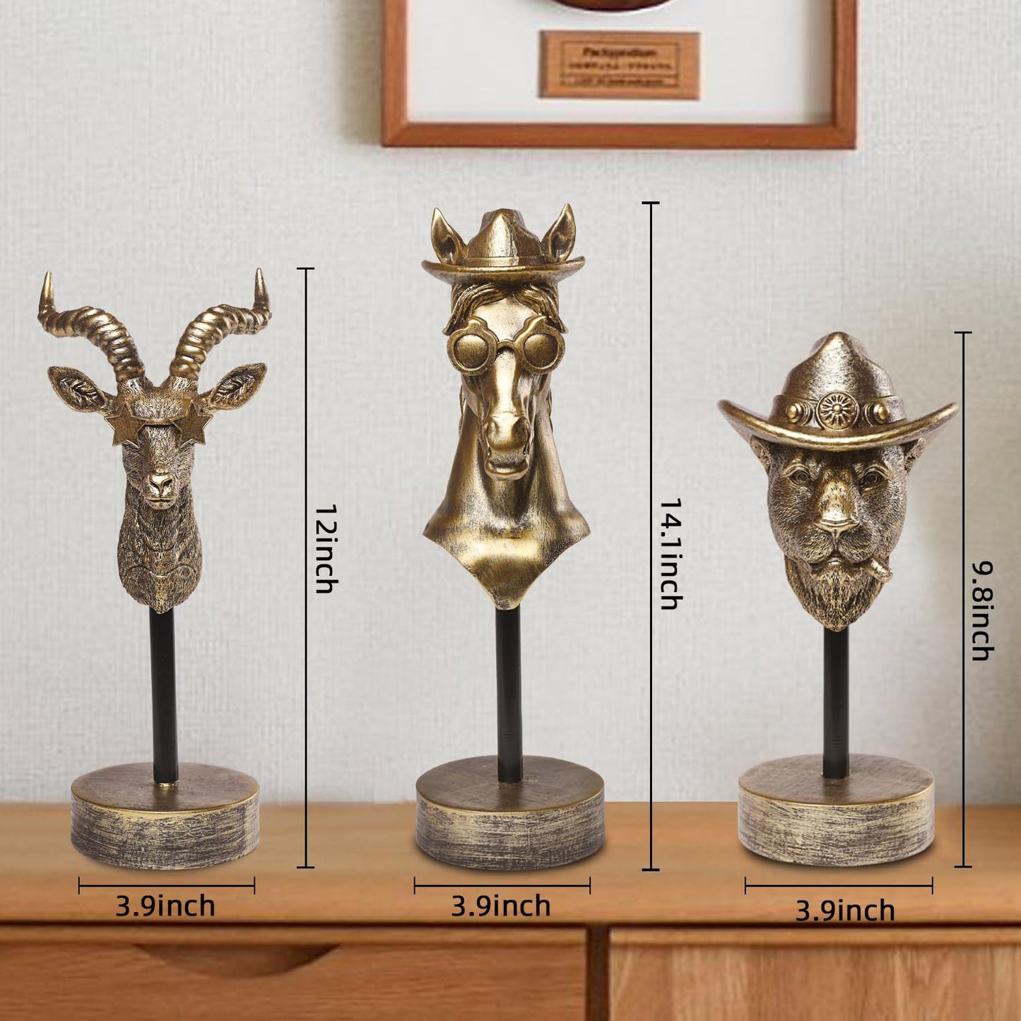 Newinhome Handcrafted Resin Sculpture -(3 PCS) Modern Home Decor Accent, Trending Living Room & Office Decor, Elegant Tabletop & Shelf Decor for Desk, Bookshelf, Nightstand - Unique Gift Idea