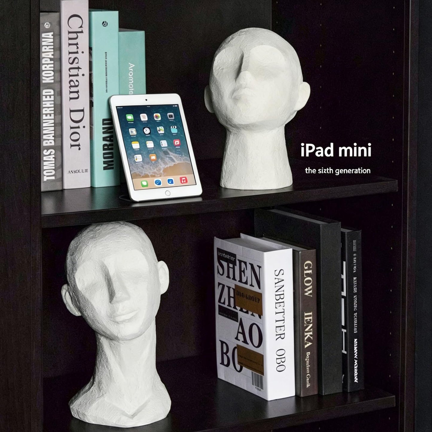 LC LCdecohome Abstract Decor Sculptures Home Decor - Resin Thinker Human Head Statue Shelf Decorations Bust Statues for Living Room Office Table Art Decor Accents 7.25 * 6.25 * 8.5 Inch