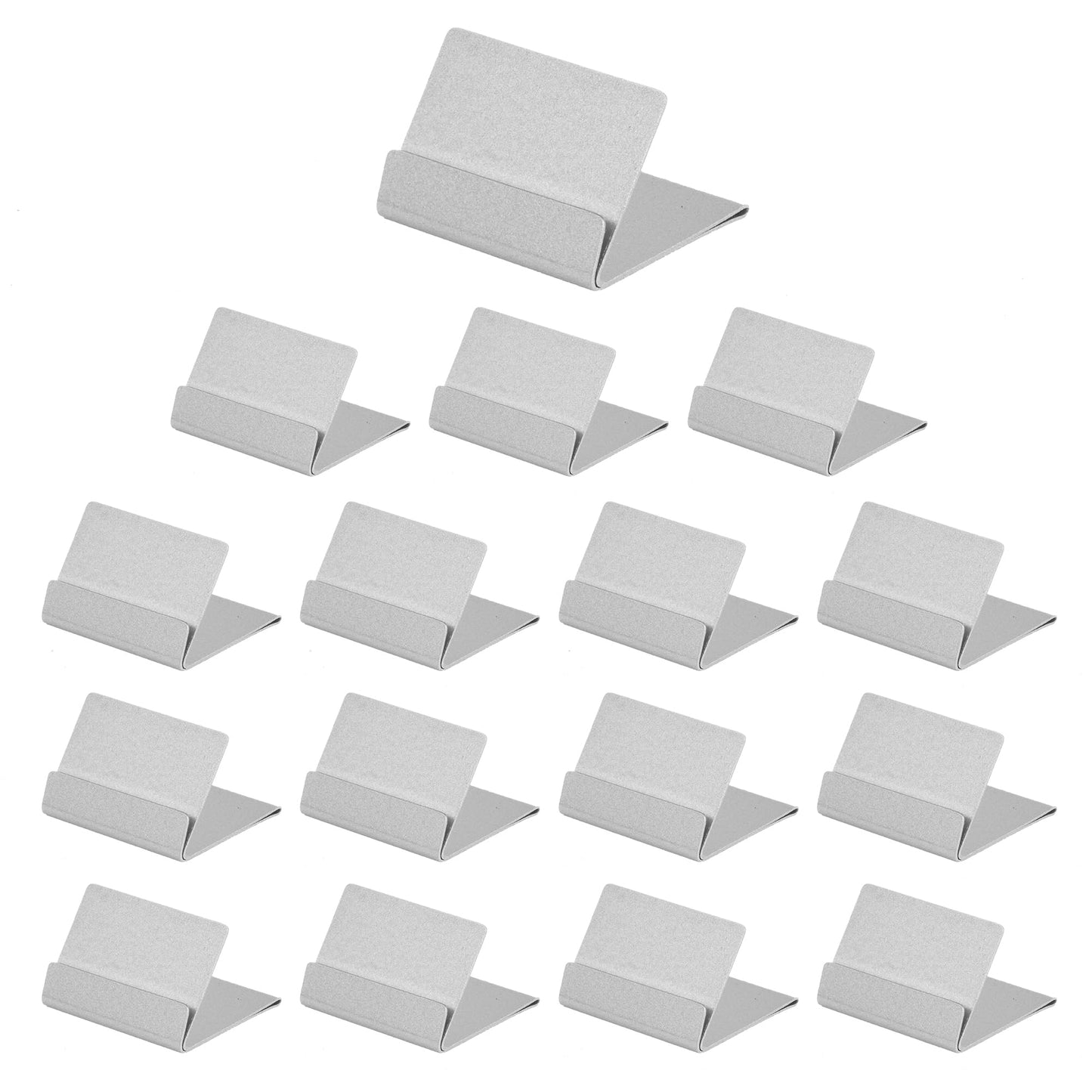 Urban Deco Table Card Holder Metal Place Card Holders Steel Card Holders for Photos, Food Signs, Memo Notes, Weddings, Restaurants, Birthday (Silver 16PK)