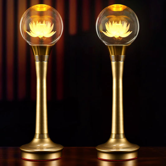 CFSHGLPSF 7-Color LED Lotus Flower Lamp, USB & 110V Powered Crystal Buddha Altar Light with Adjustable Switch, Night Light for Home Decor, Meditation, Buddhist Temple