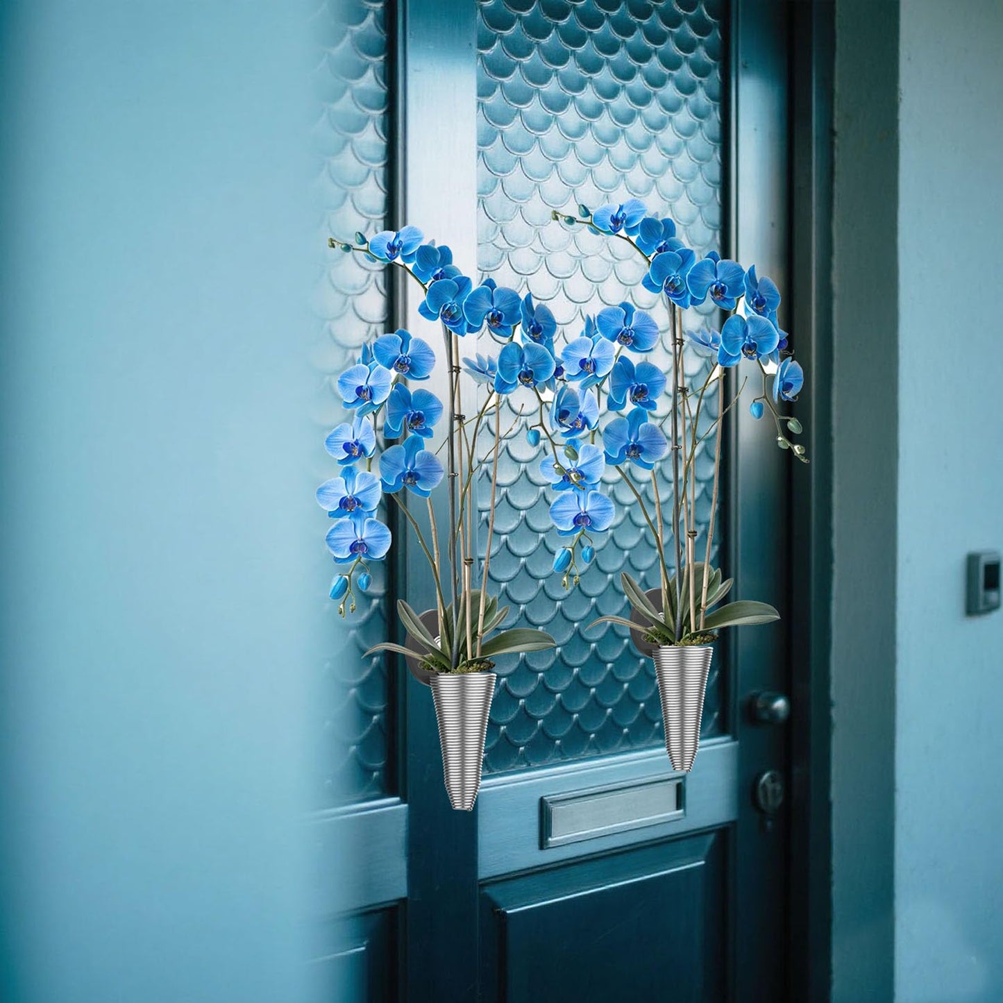 XNDGURE Magnetic Artificial Flowers Vase Unique Stainless Steel Vase for Dried Flowers, Plastic Flowers, and Paper Flowers Suitable for Freezer Doors, Courtyard Iron Railings, and Courtyard Gates