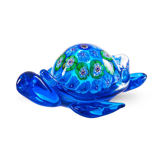 EUSTUMA Hand Blown Glass Sea Turtle Figurine,Sea Animal Ornament for Home Decor,Sea Animals Collection for Birthday Gift,Glass Tortoise Sculpture