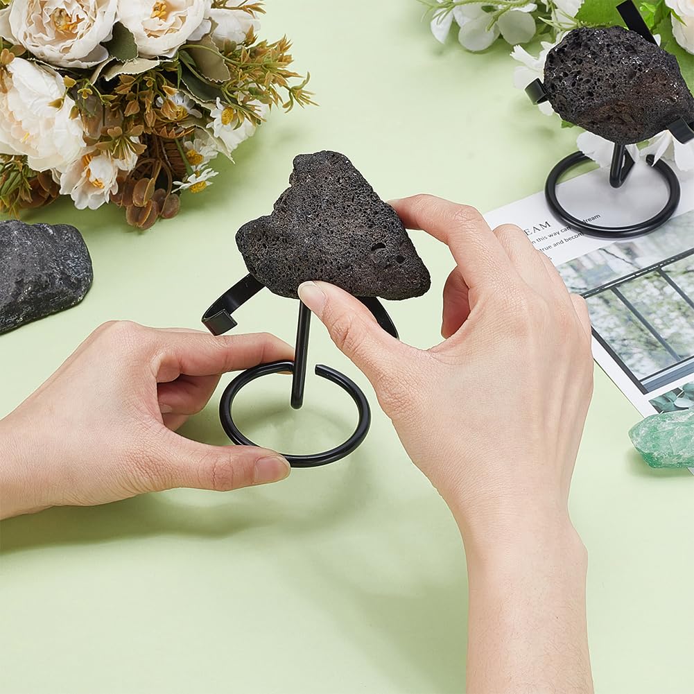 AHANDMAKER 2Pcs Crystal Ball Holder, Black Iron Arms Display Stand Sphere Display Holder for Small Gemstones Geodes Mineral Agate Home Office Decor, 8.05x2.44x3.46 inch