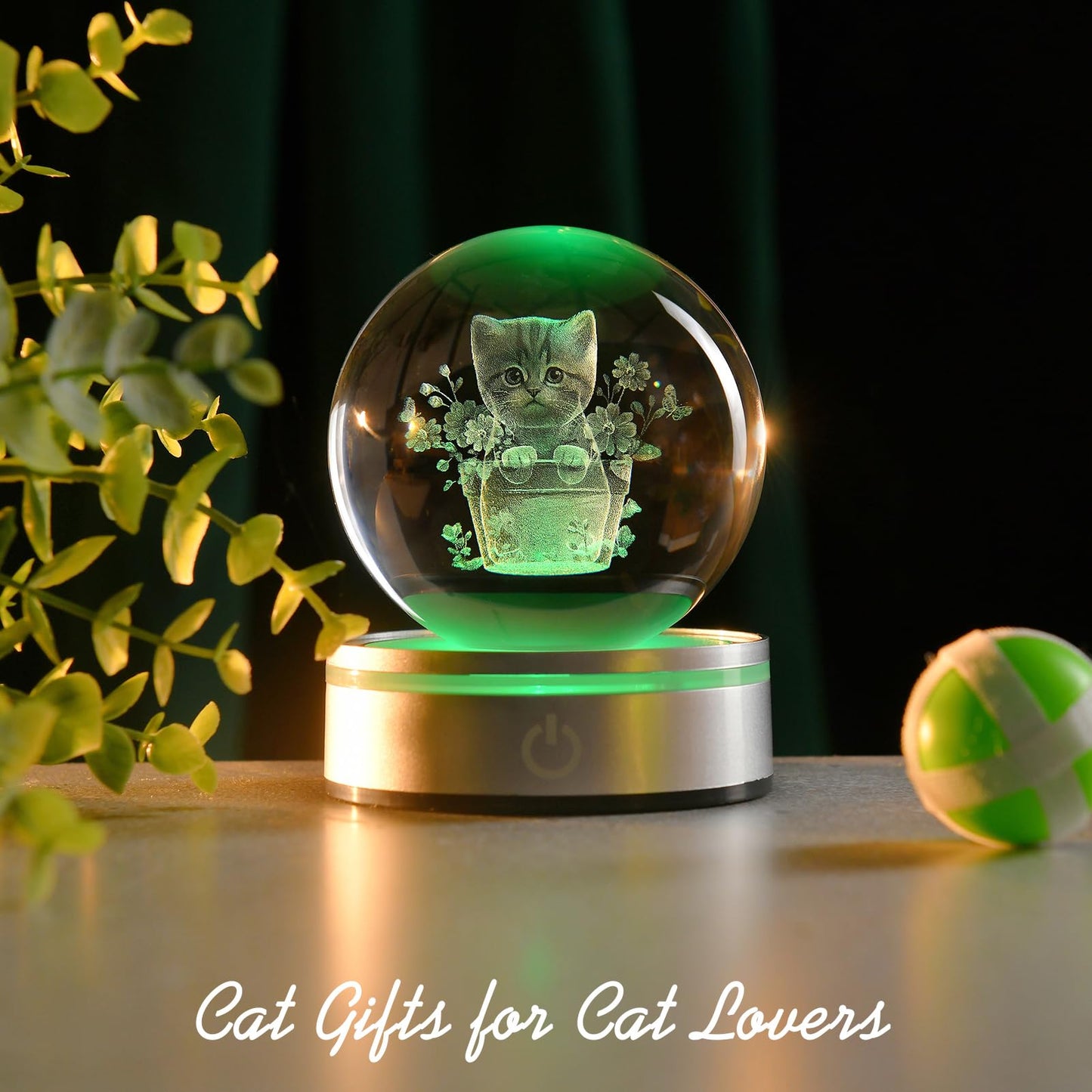 IFOLAINA Cat Themed Gifts for Women 3D Crystal Ball for Her Mom Girls