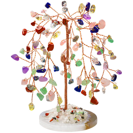 ZHIYUXI Chakra Crystals Tree Gifts for Men Women Room Decor Home Desk Accessories Multicolor Gemstones Lucky Stones Money Trees of Life Reiki Positive Energy