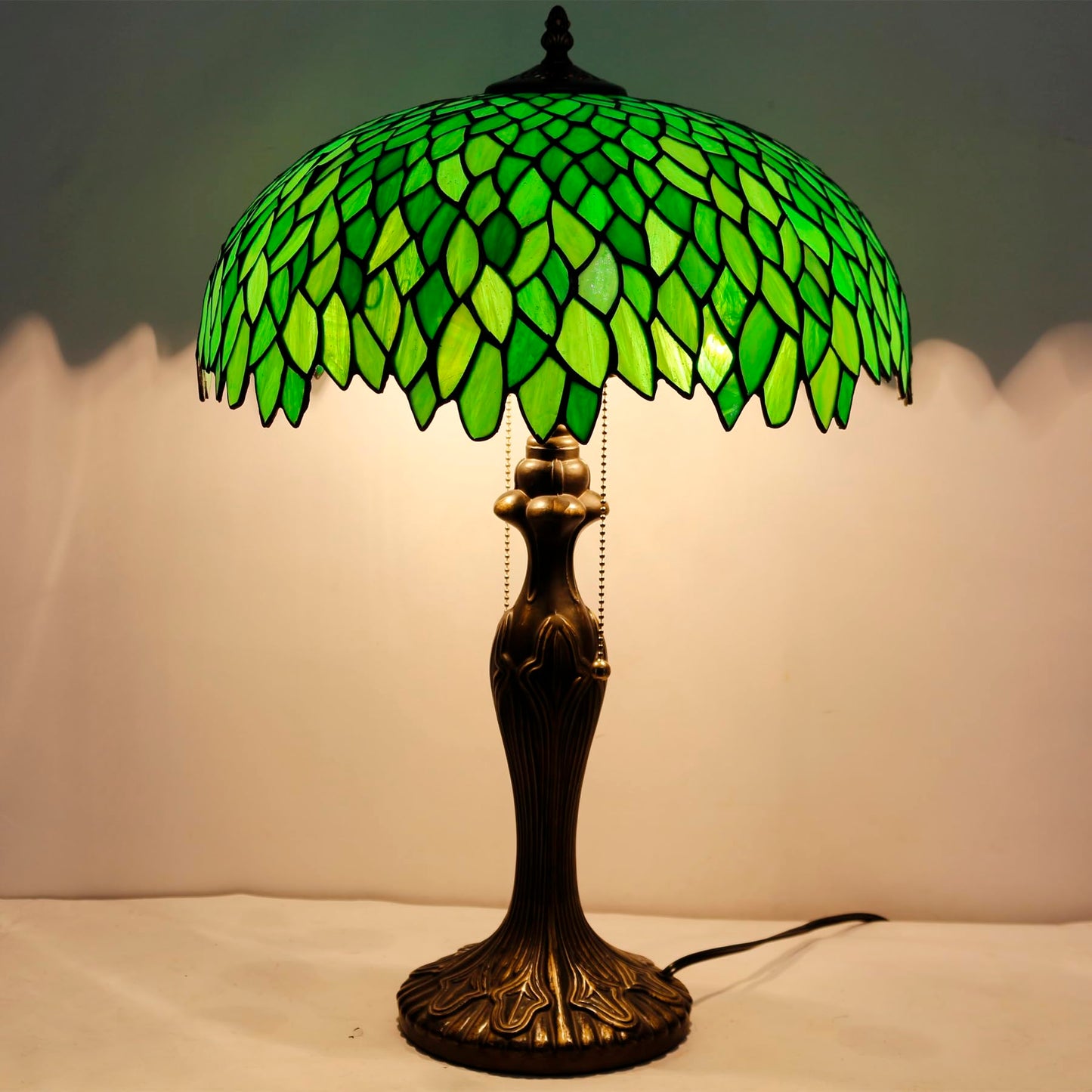 WERFACTORY Tiffany Table Lamp Stained Glass Bedside Lamp Desk Reading Light