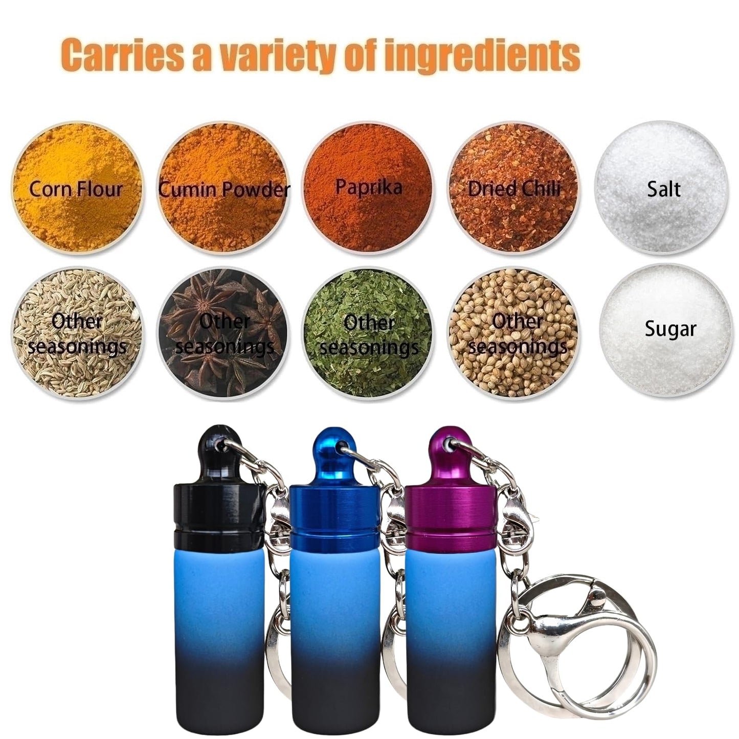 FLOATFARE 3-Pack Mini Glass Storage Box, Waterproof Keychain Container, Compact Portable Travel Food Storage Case for Spices, Condiments- Leak-proof