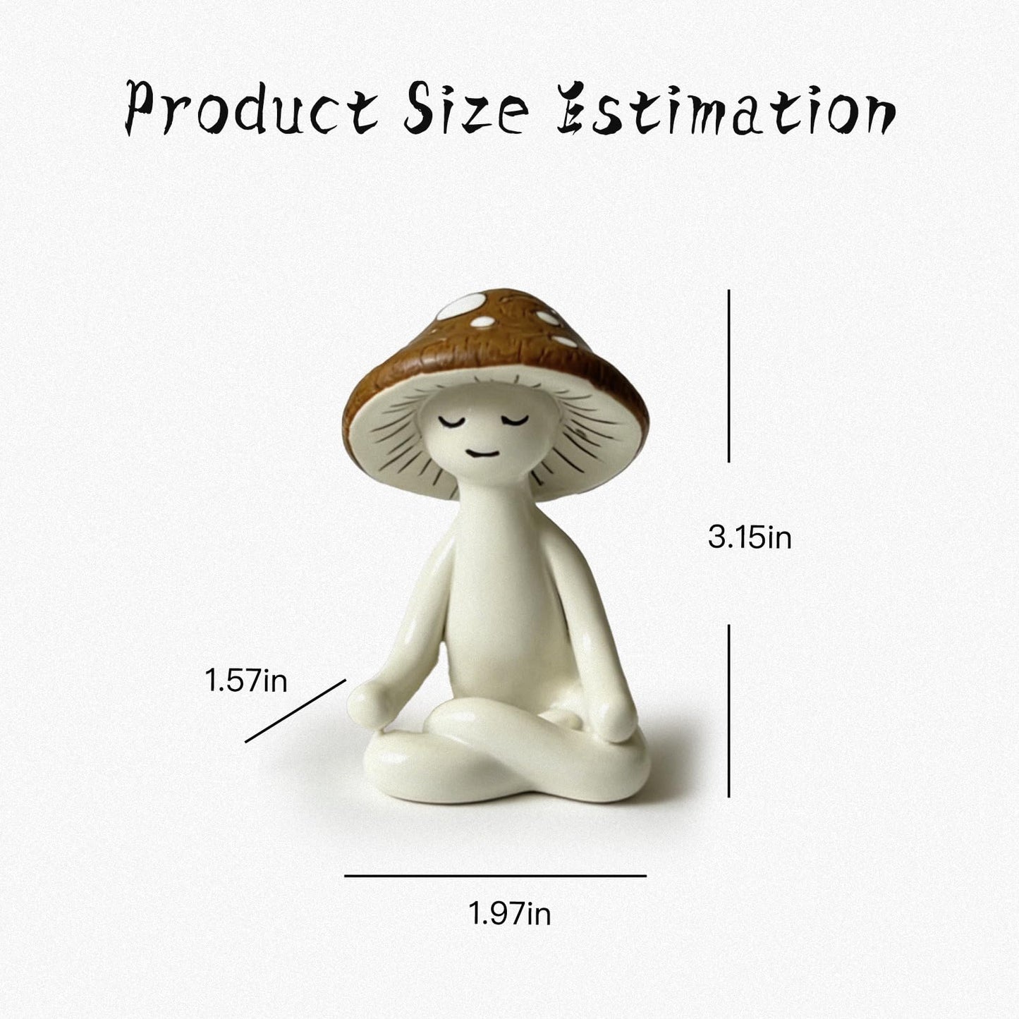 HPZIHYNAP 3 Pcs Ceramic Meditation Mushroom Figurines Set, Cute Yoga Mushroom Decor Statues for Desk, Home Office, Living Room & Garden, Unique Tabletop Ornament for Mushroom Lovers