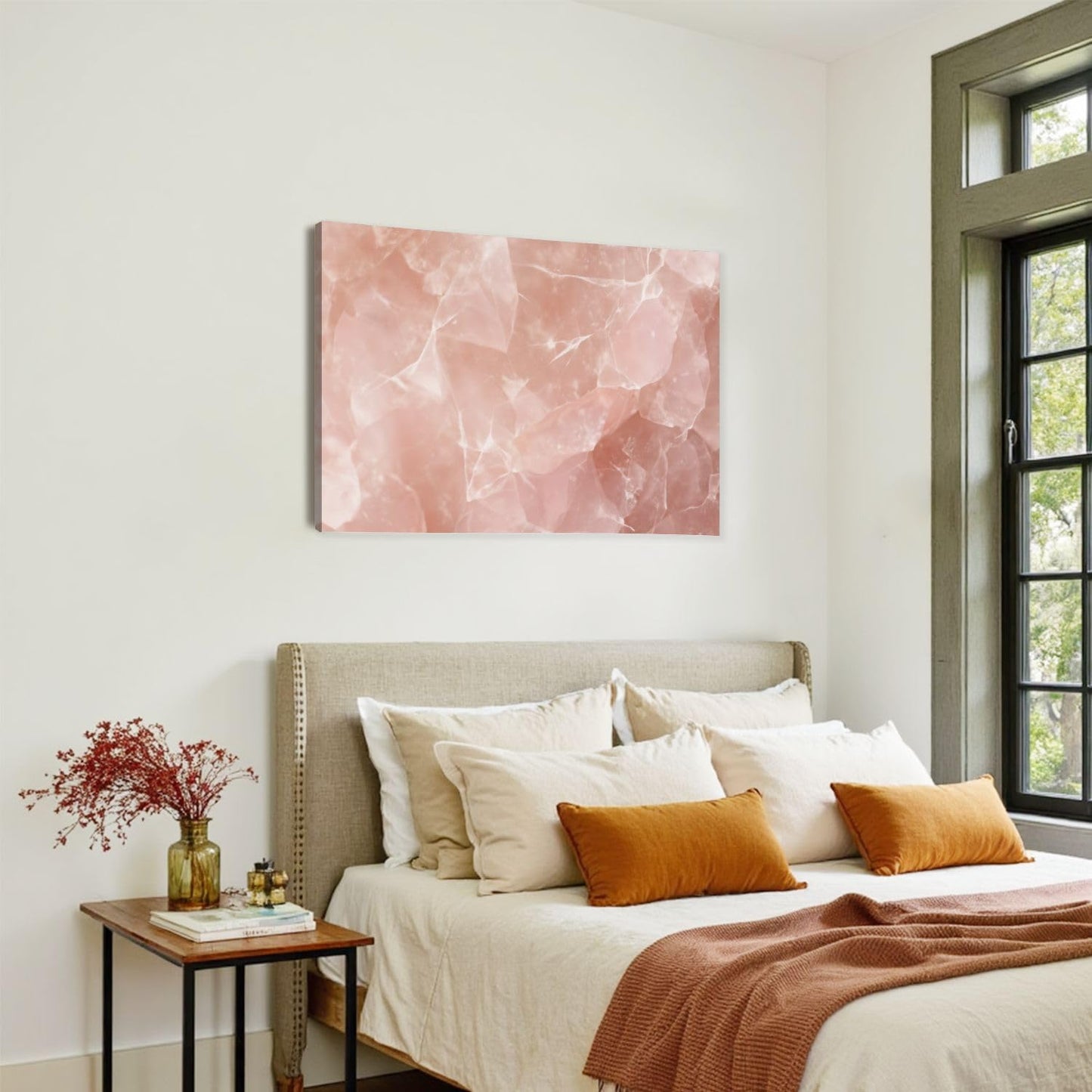 Canvas Wall Art Prints Himalayan pink salt rock from whole solid crystal block Large Framed Artwork Wall Paintings Pictures Posters 24"x36" Home Decor for Living Room Office Bedroom