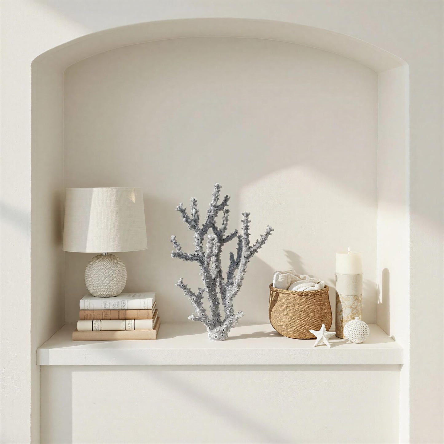 Creative Co-Op Resin Coral Décor with Acrylic Base, Blue