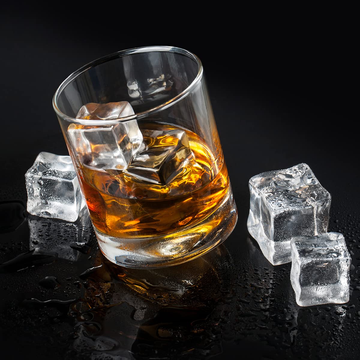 HUIANER Fake Clear Acrylic Plastic Ice Cubes Square Shape for Display or Photography, Good for Photography Props or Home Decorate 20 Pcs 1.2 inch