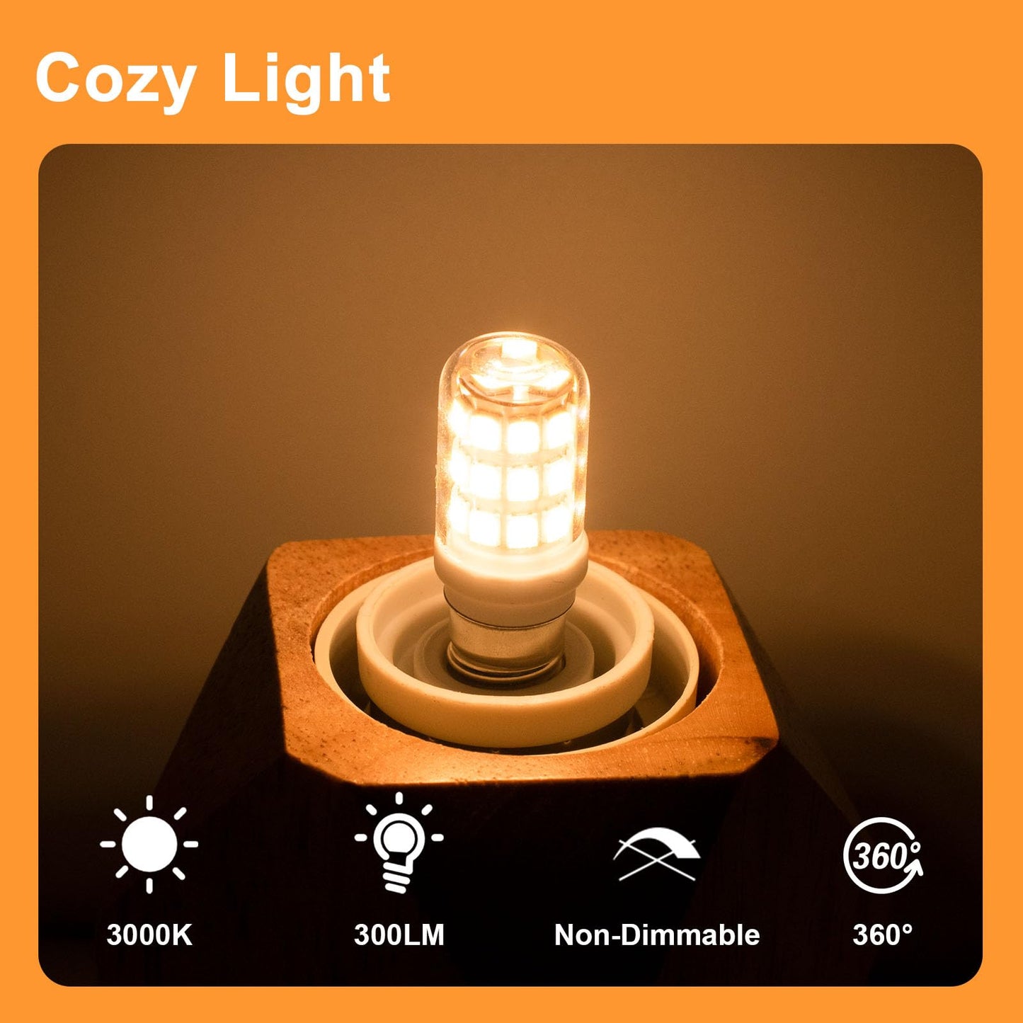 E12 LED Bulb 3W Small Bulb 25W 30W Chandelier Light Bulbs Equivalent Salt Lamp, Dimmable Warm White 3000K 120V E12 Edison Screw C7 Bulbs Decorative Night Lights Bulbs Mini Fridge Light, 6-Pack