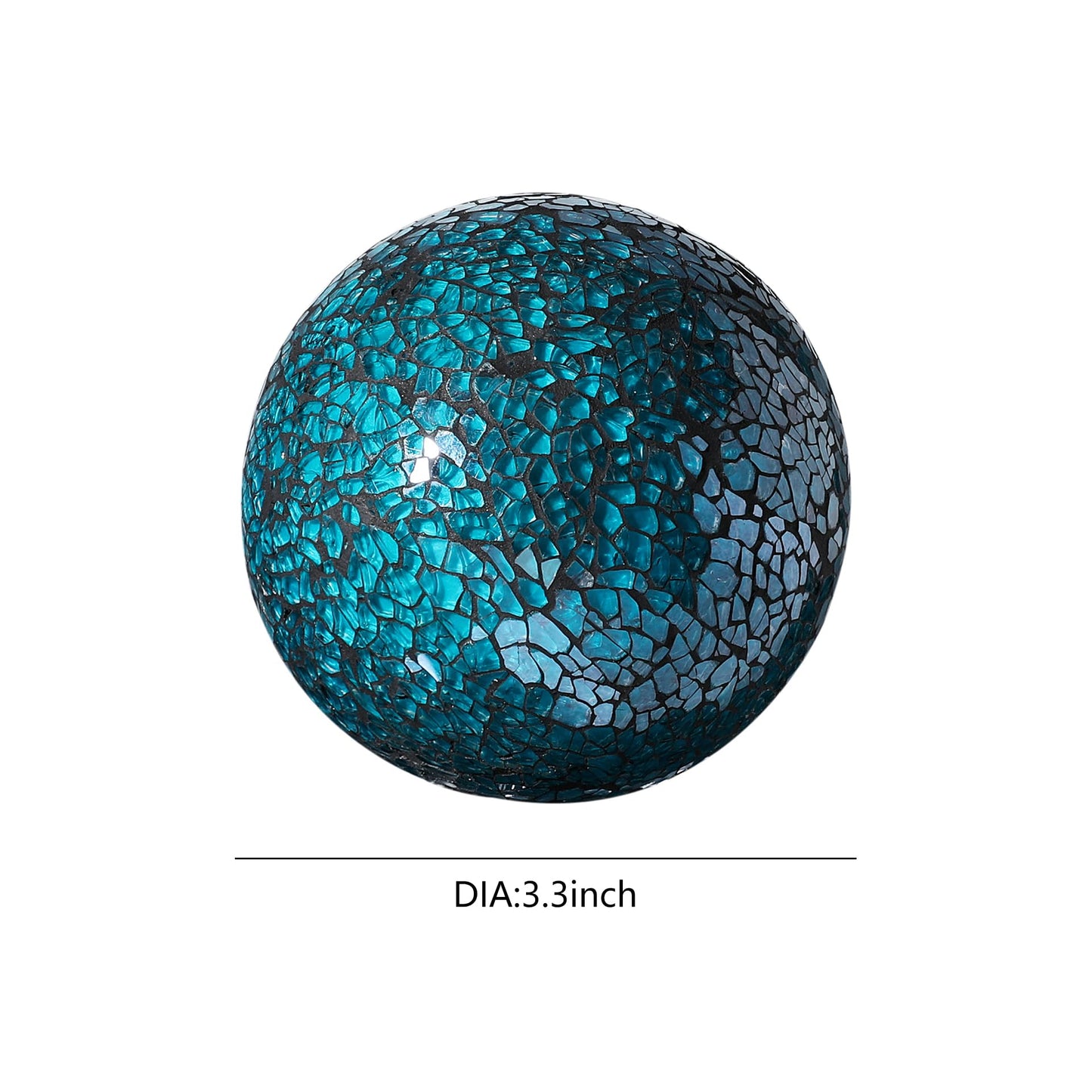 FresDécor Decorative Glass Mosaic Sphere Balls, 3 Inch Diameter, Set of 5, Table Centerpiece (Teal)