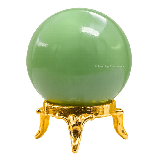 Amazing Gemstone Green Aventurine Crystal Ball with Stand - 1.5 Inches Crystal Sphere Meditation Balls for Witchcraft and Decorative Balls