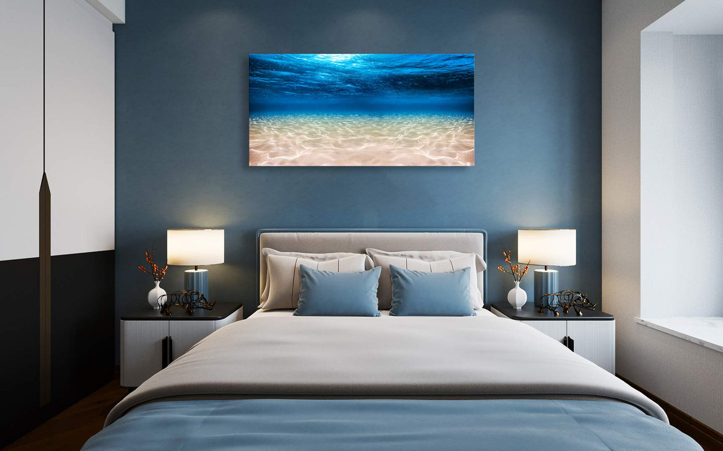 Cao Gen Decor Art-S00762 Print Artwork Blue Ocean Sea Wall Art Canvas Prints Picture Seaview Bottom View Beneath Surface Pictures Painting On Canvas Modern Seascape Home Office Decor