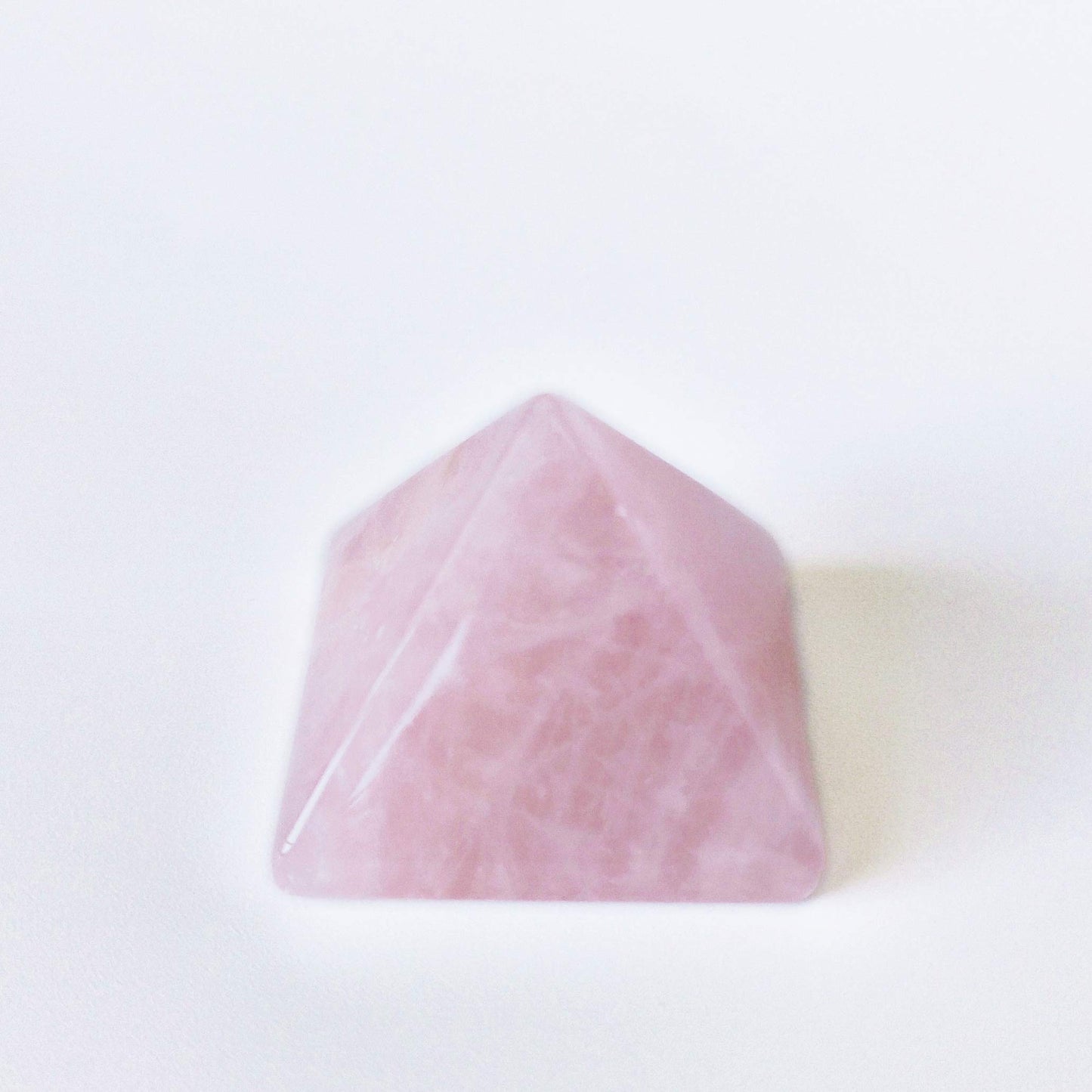 Crystal Pyramid of Natural Rose Quartz Chakra Healing Stone, 1.5 inch