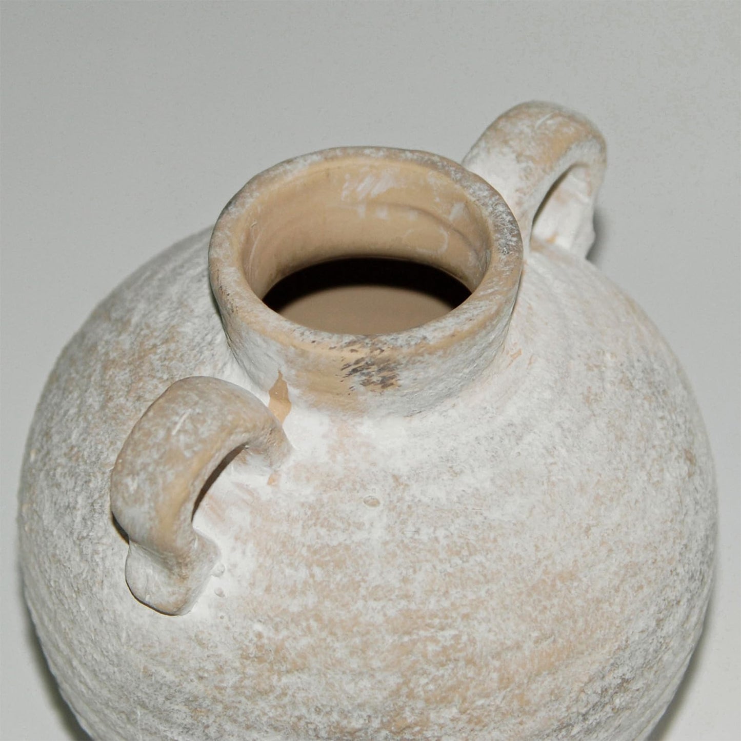 TBOHCRAFED Ceramic Flower Vase with Vintage Handles，Farmhouse Rustic, 6-inch vase